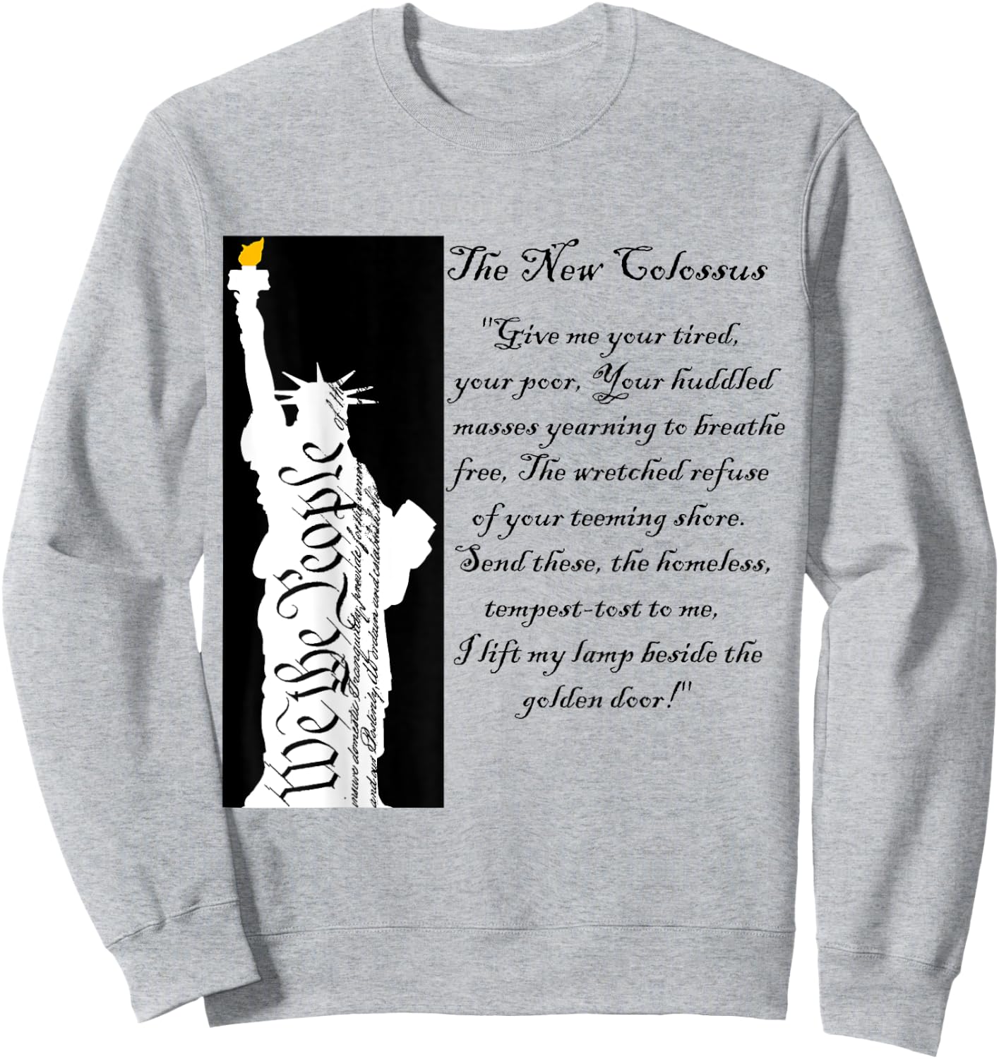 Statue of Liberty - immigrants melting pot refugees love Sweatshirt - Sweatshirt | Ash