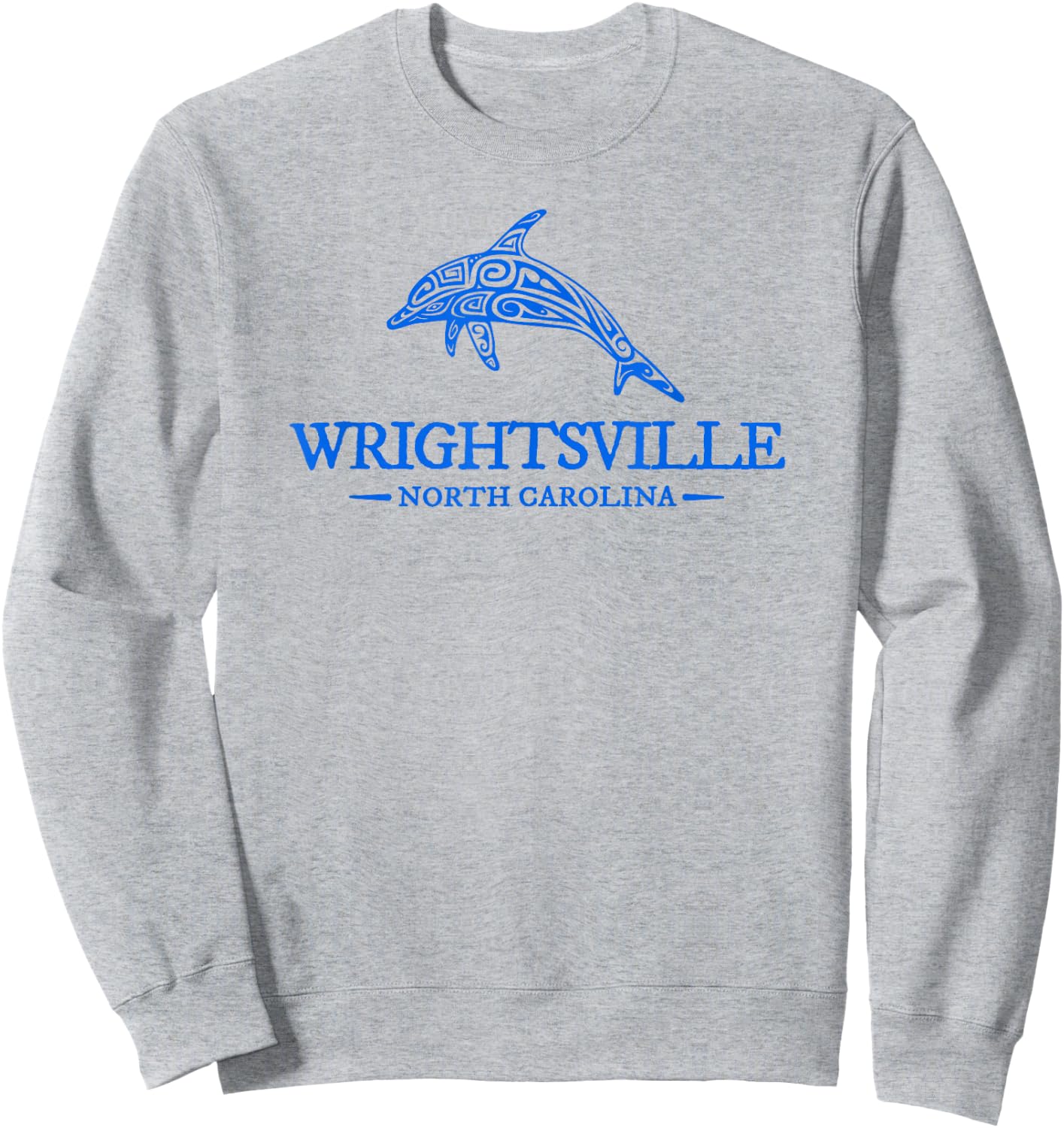 Wrightsville Beach North Carolina Dolphin Boys Girls Sweatshirt - Sweatshirt | Ash