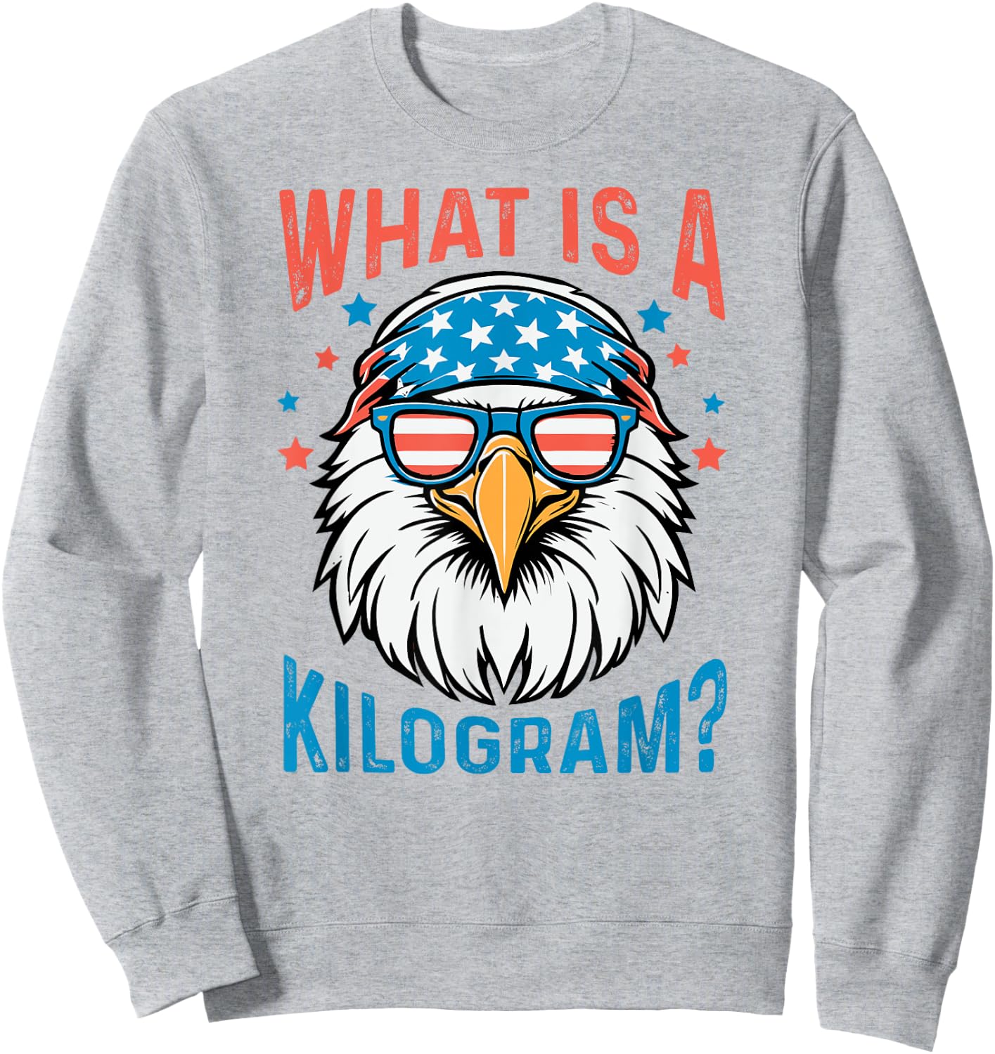 What Is A Kilogram 4th of July USA Patriotic Eagle Sweatshirt - Sweatshirt | Ash