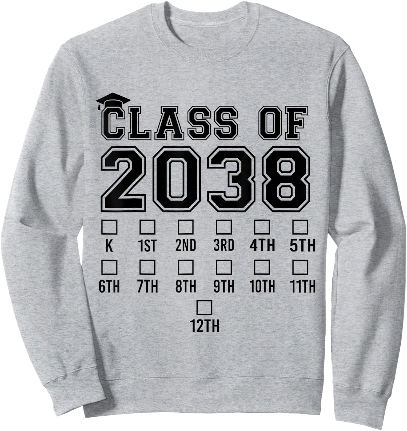 Class Of 2038 Grow With Me Graduation First Day of School Sweatshirt - Sweatshirt | Ash