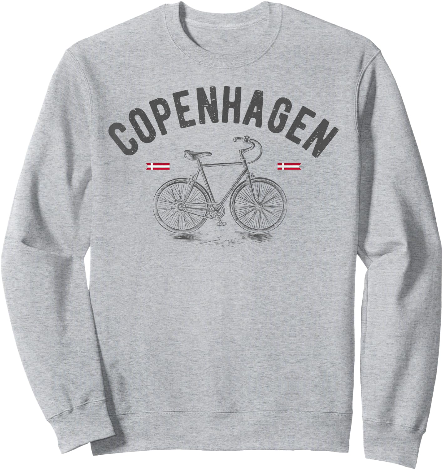 Vintage Bicycle Copenhagen Denmark | Bike Lover Sweatshirt - Sweatshirt | Ash