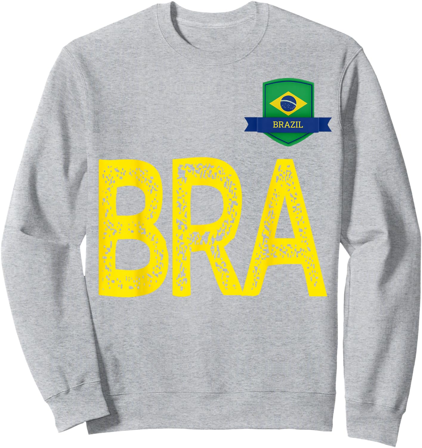 Brazil Human Flag Letter B and Letter R and A Brazil Sweatshirt - Sweatshirt | Ash