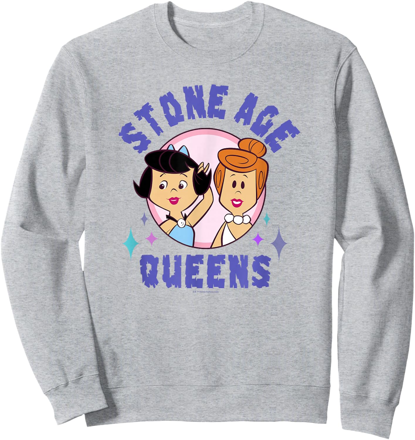 The Flintstones Wilma & Betty Stone Age Queens Retro Cartoon Sweatshirt - Sweatshirt | Ash