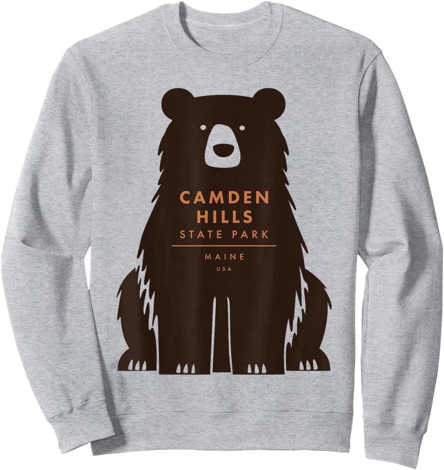 Camden Hills State Park Maine Retro Vintage Bear Sweatshirt - Sweatshirt | Ash