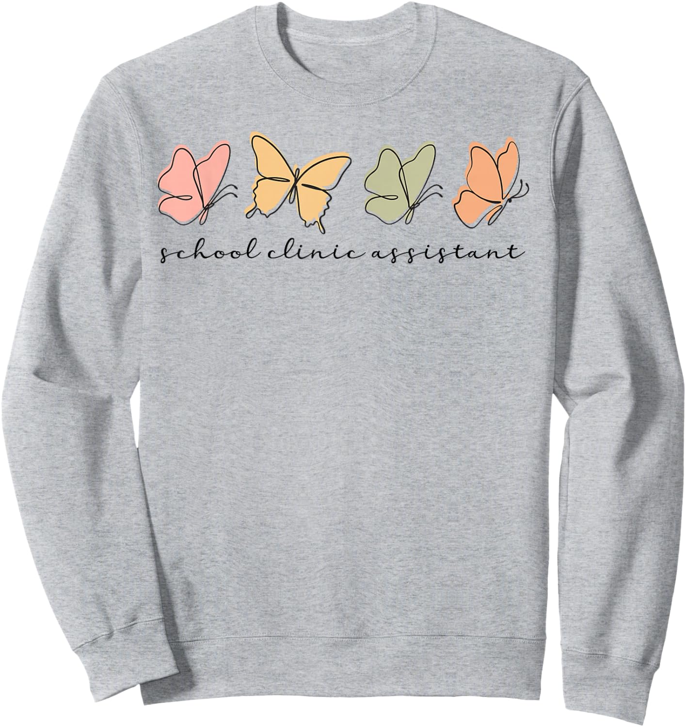 school clinic Assistant Women Cute Squad Butterfly Sweatshirt - Sweatshirt | Ash