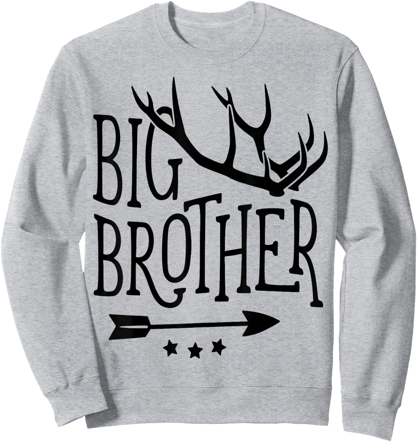 Big Brother Shirt Tribal Arrow Deer Antlers Kids Son Boys Sweatshirt - Sweatshirt | Ash
