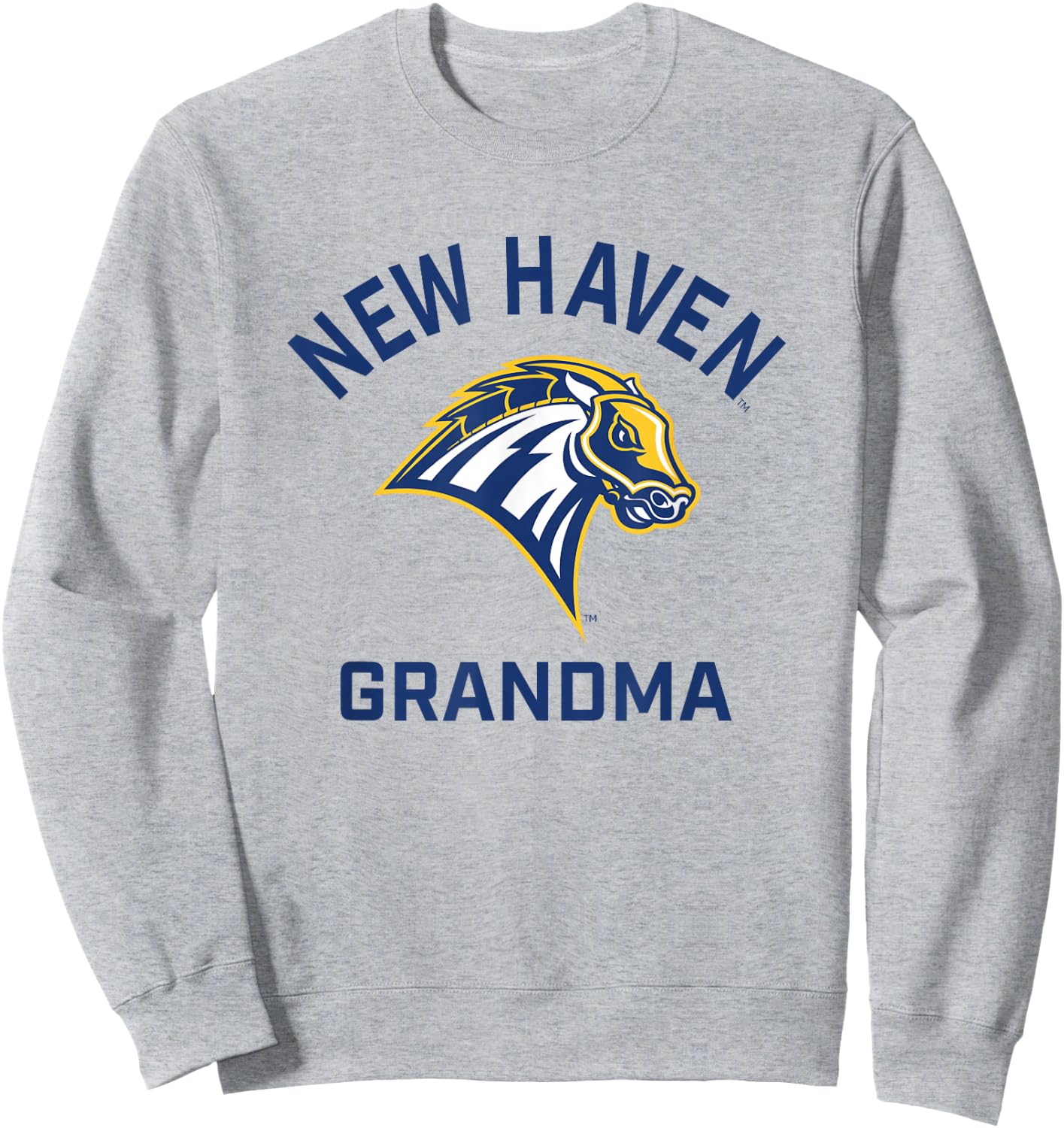 University of New Haven UNH Chargers Arched Grandma Sweatshirt - Sweatshirt | Ash