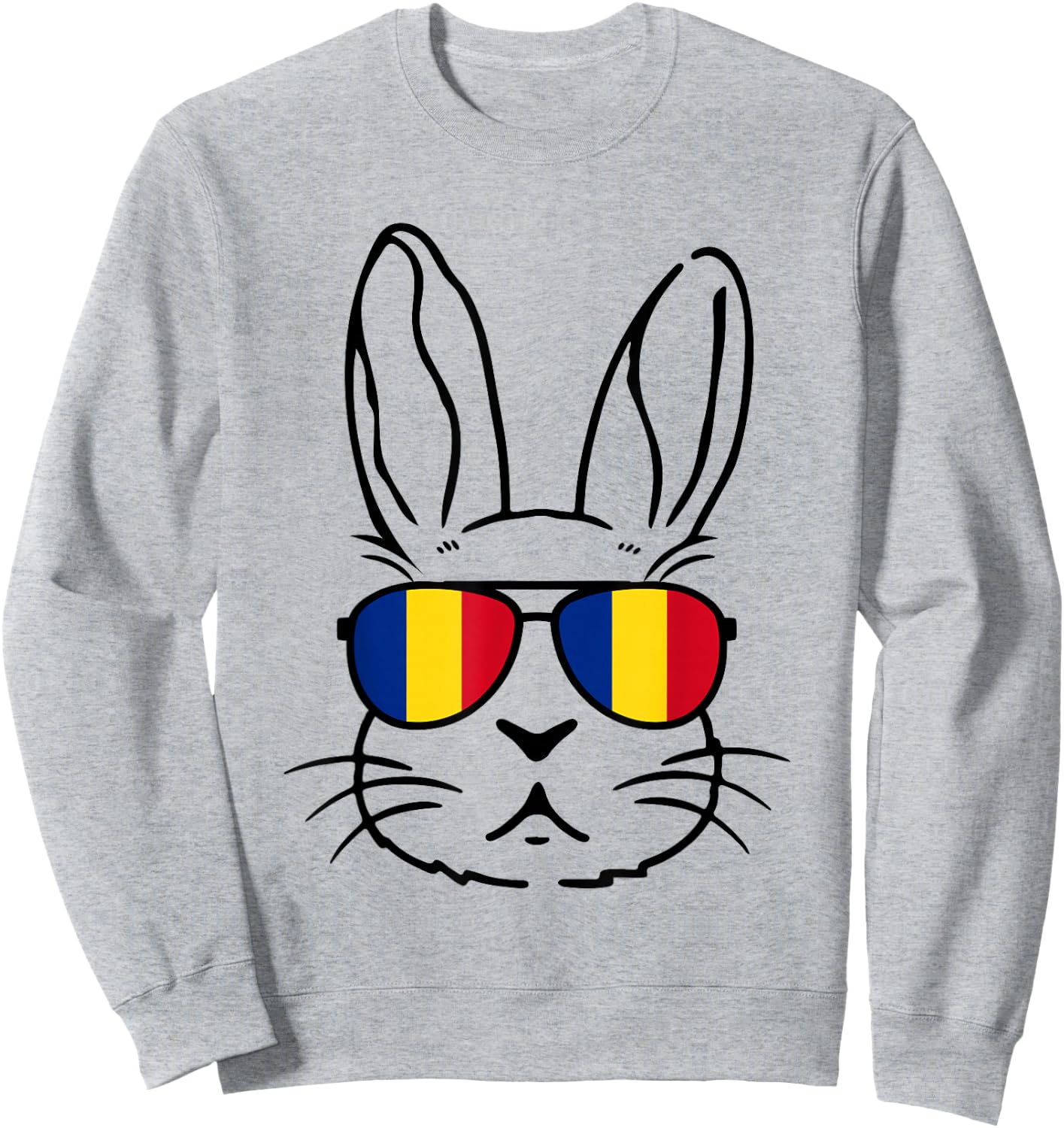 Romanian Easter Romania Flag Easter Bunny Family Matching Sweatshirt - Sweatshirt | Ash