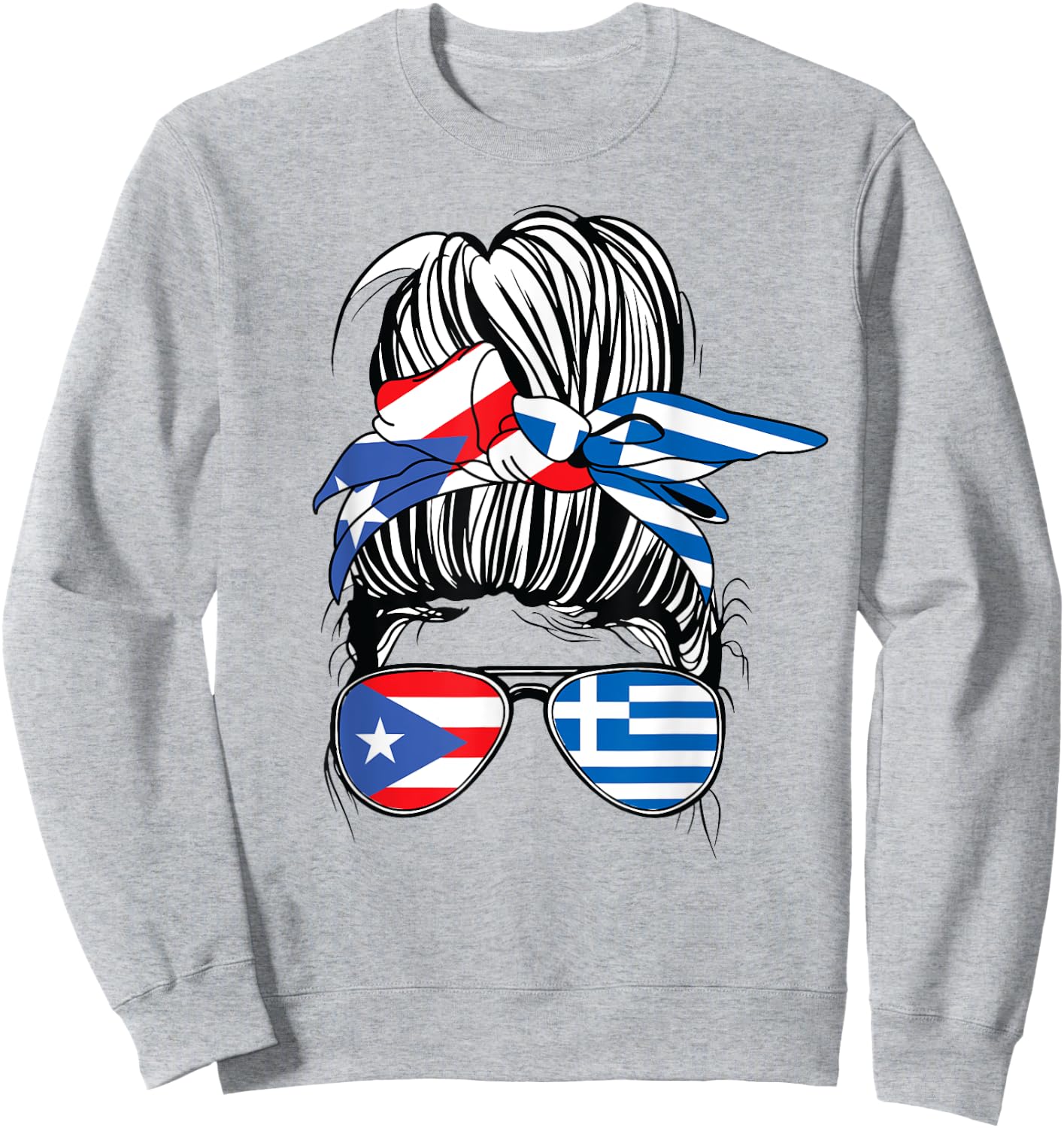 Puerto Rican Para Mujer Puerto Rico Women Greek Girl Greece Sweatshirt - Sweatshirt | Ash