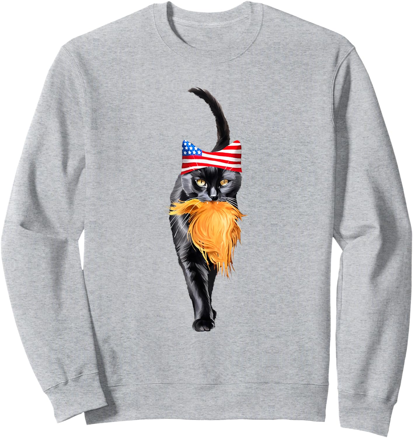 Funny Childless Cat Lady With Trump Hair Vote Kamala 2024 Sweatshirt - Sweatshirt | Ash
