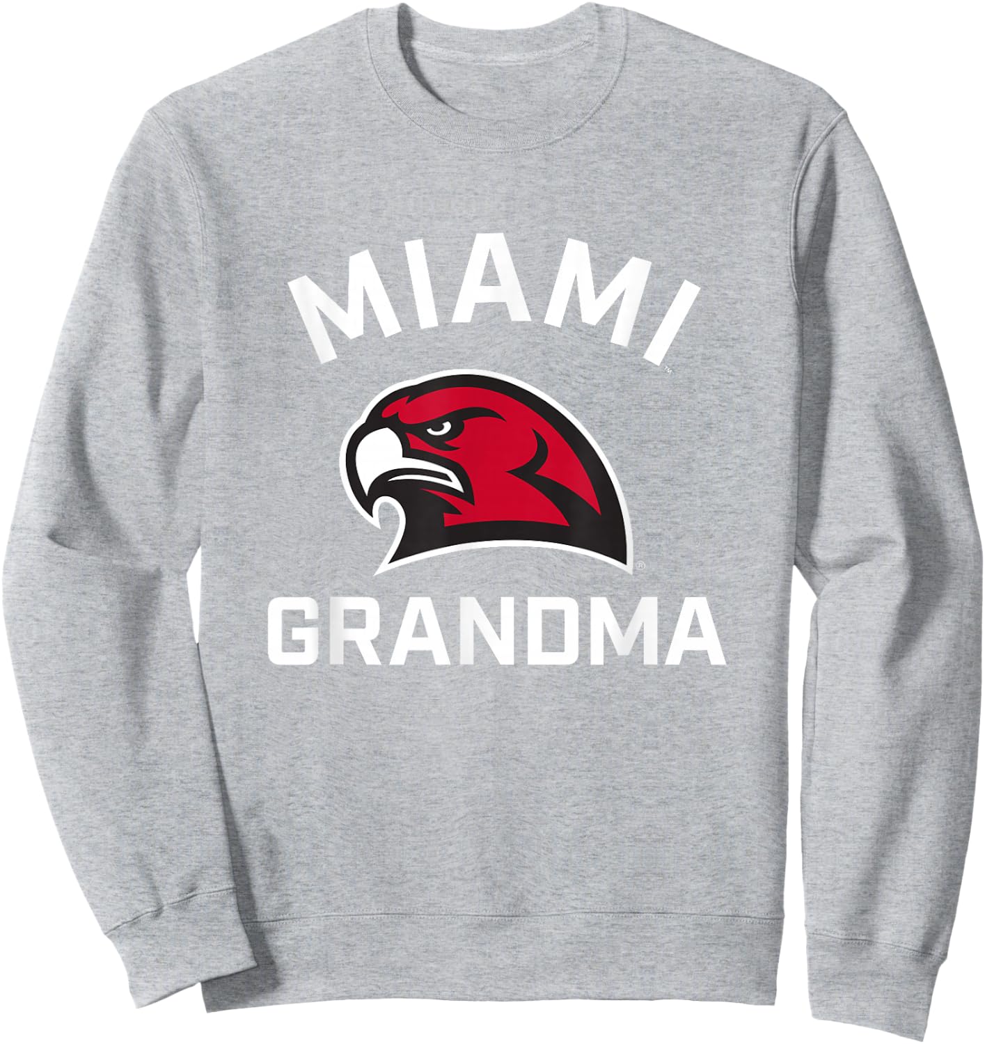 Miami University Ohio Redhawks Arched Grandma Sweatshirt - Sweatshirt | Ash