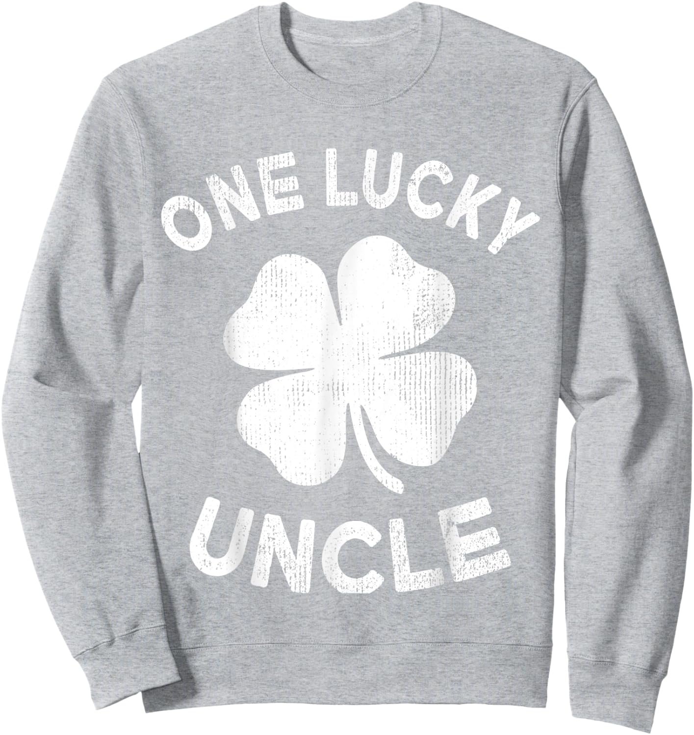 One Lucky Uncle St Patricks Day Green Shamrock Leaf Sweatshirt - Sweatshirt | Ash