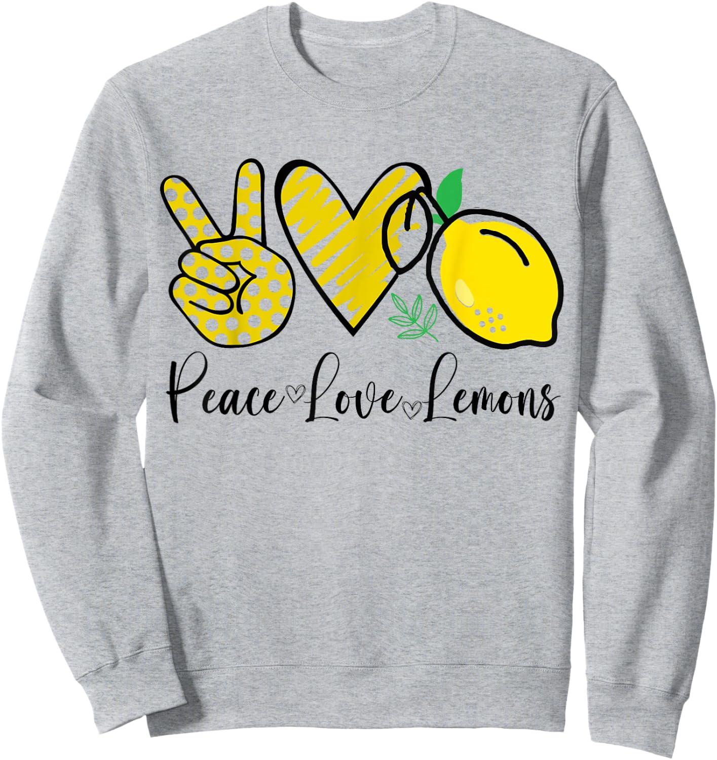 Peace Love Lemon Farmer Cocktails Lover Fruits Women Sweatshirt - Sweatshirt | Ash