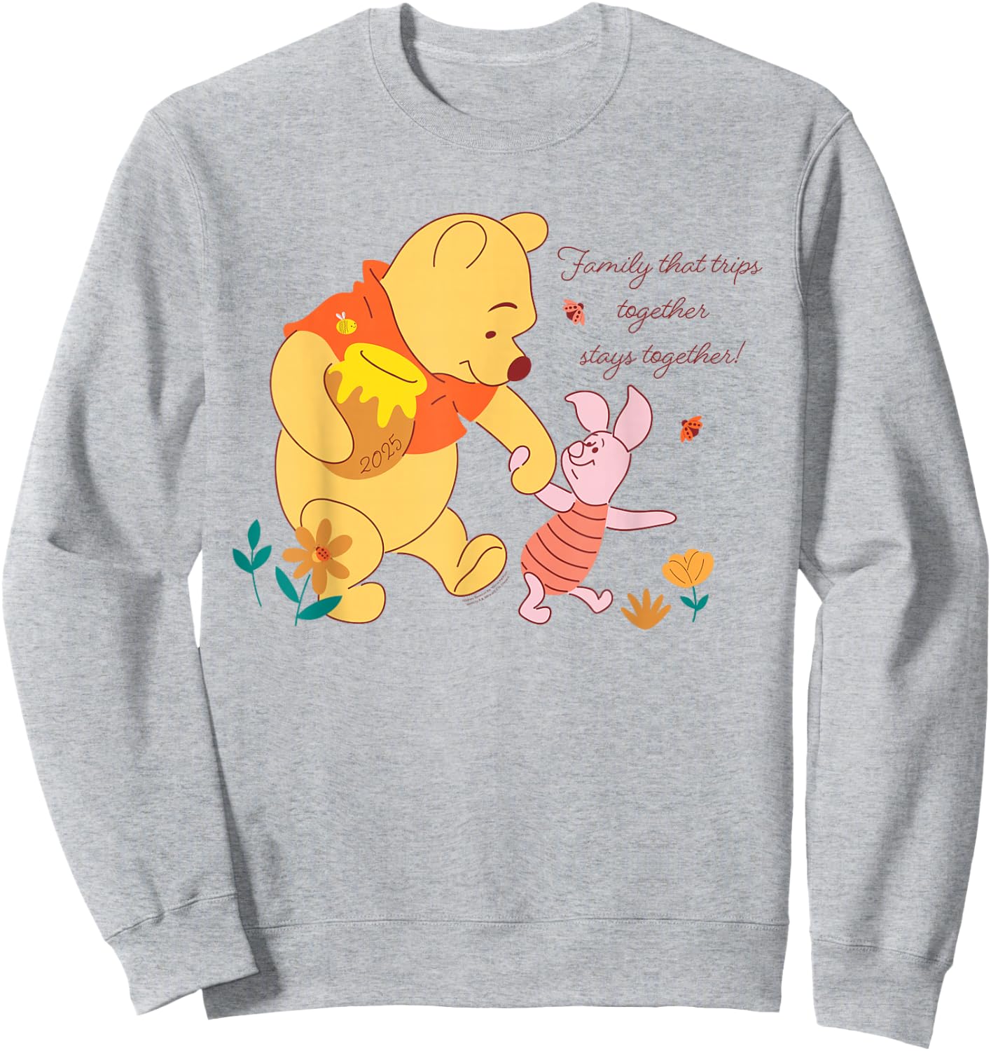 Disney Winnie The Pooh & Piglet Family Trip Vacation 2025 Sweatshirt - Sweatshirt | Ash