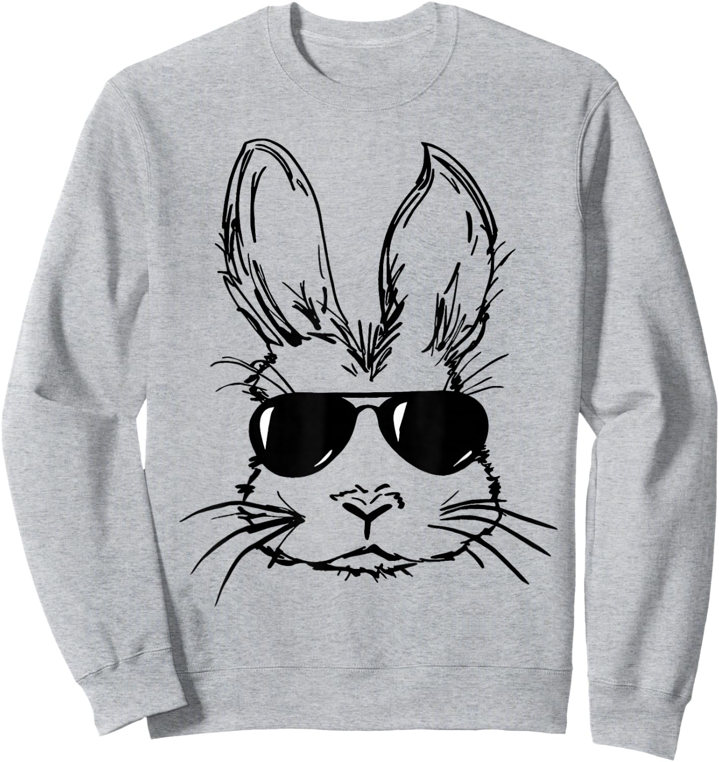 Funny Bunny Face With Sunglasses Easter Day Boy Men Kids Sweatshirt - Sweatshirt | Ash