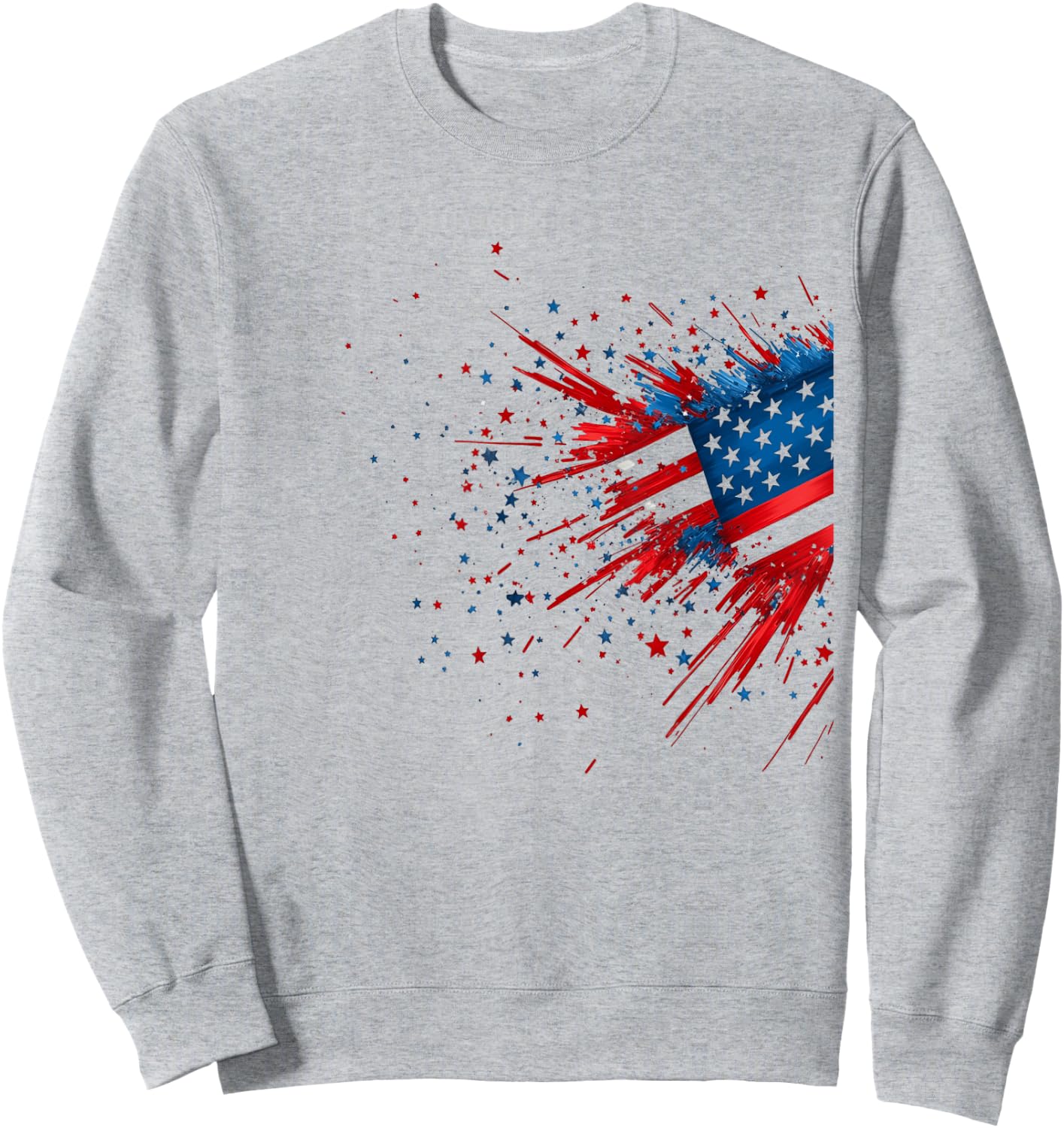 Abstract American Flag Patriotic Art Sweatshirt - Sweatshirt | Ash
