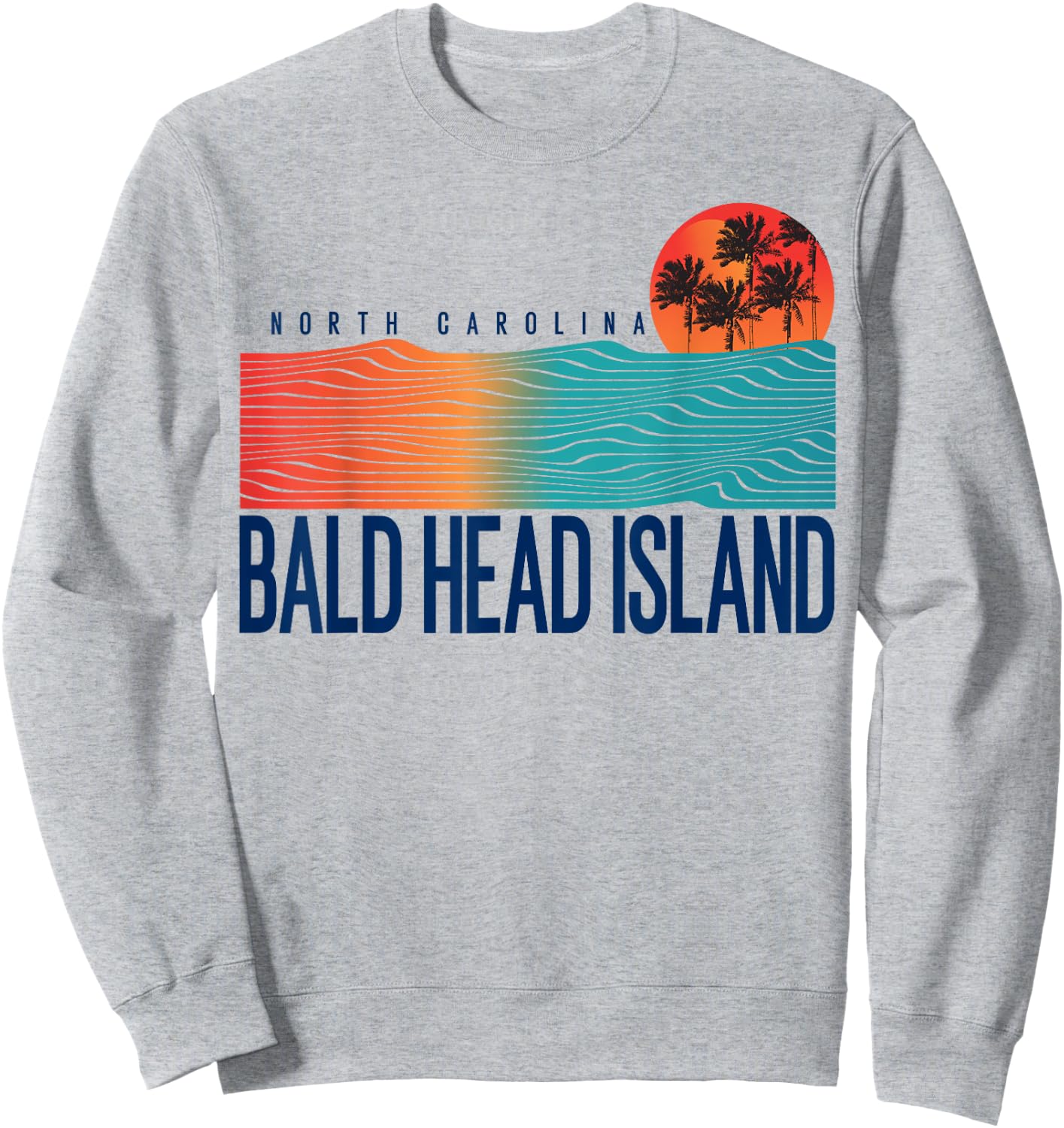 Bald Head Island Beach North Carolina Women Men Surfboarding Sweatshirt - Sweatshirt | Ash
