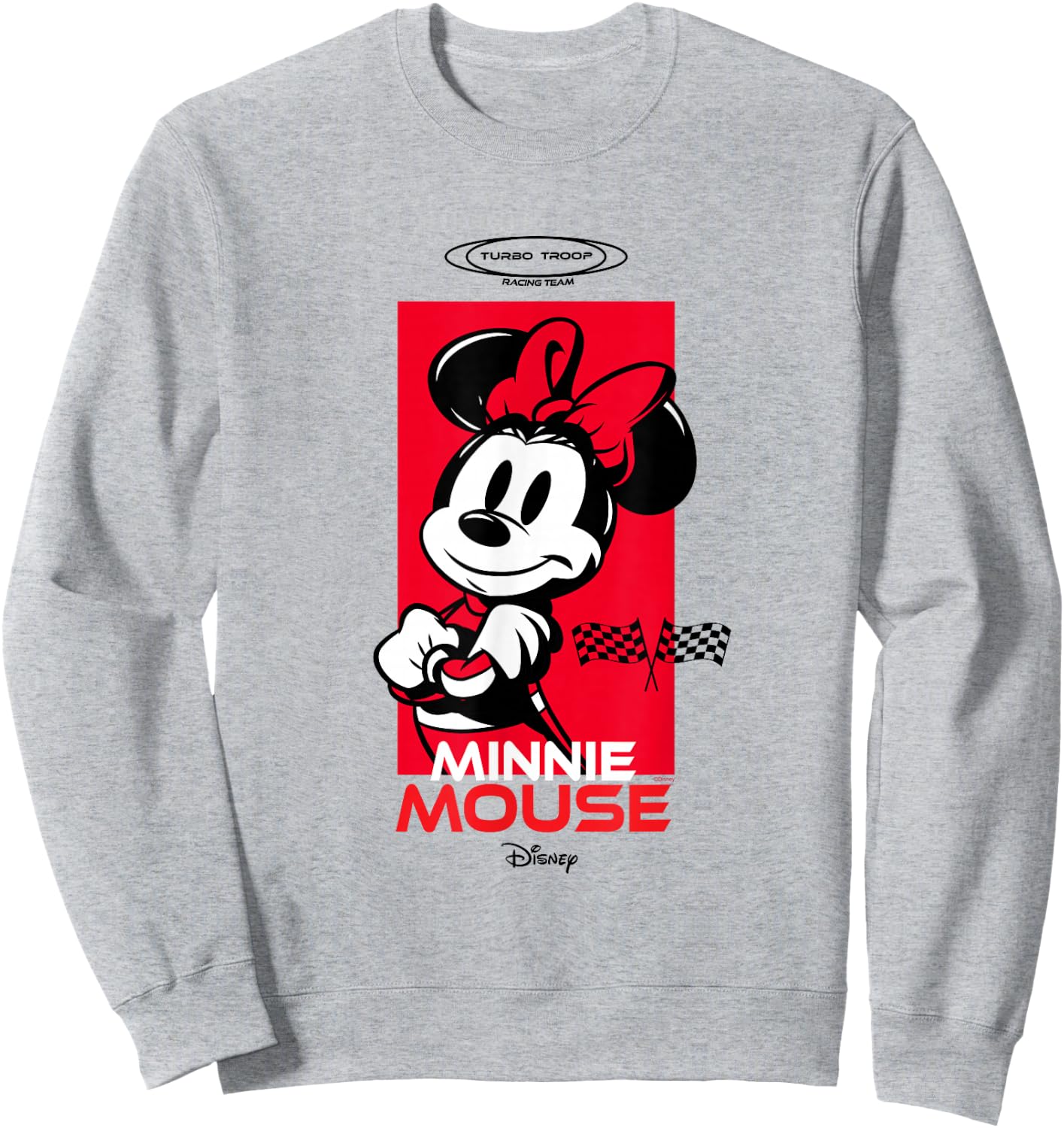 Disney Mickey and Friends Minnie Mouse Checkered Style Sweatshirt - Sweatshirt | Ash