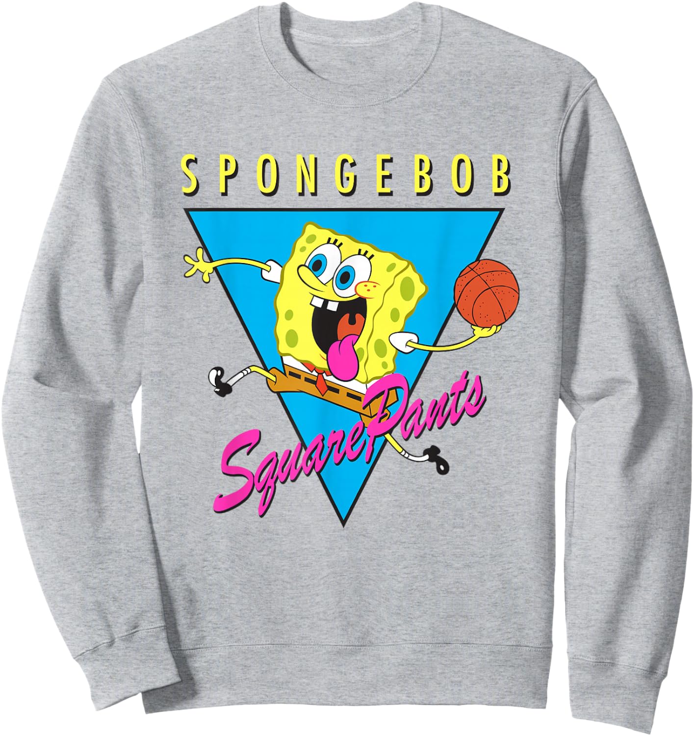 SpongeBob SquarePants Playing Basketball Retro Shot Sweatshirt - Sweatshirt | Ash