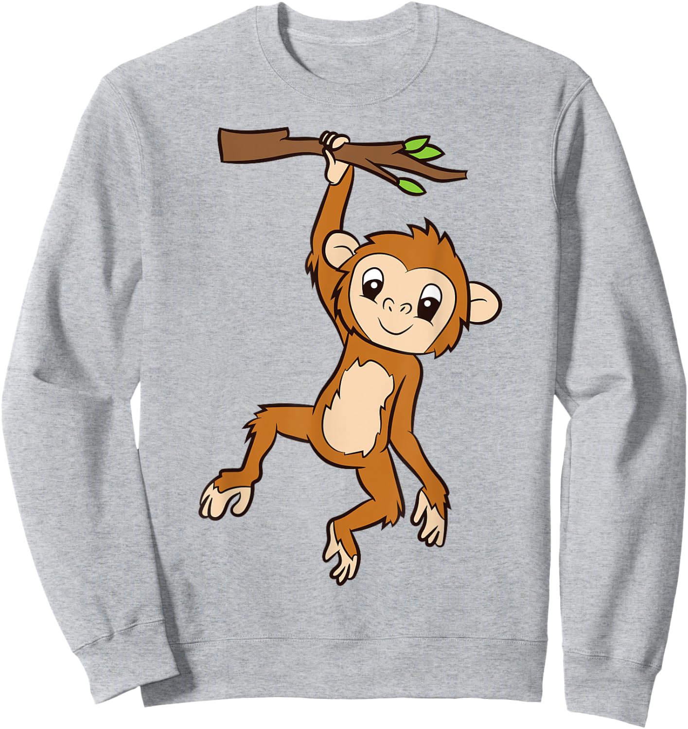 Monkey Hanging On Branch Ape Monkey Sweatshirt - Sweatshirt | Ash
