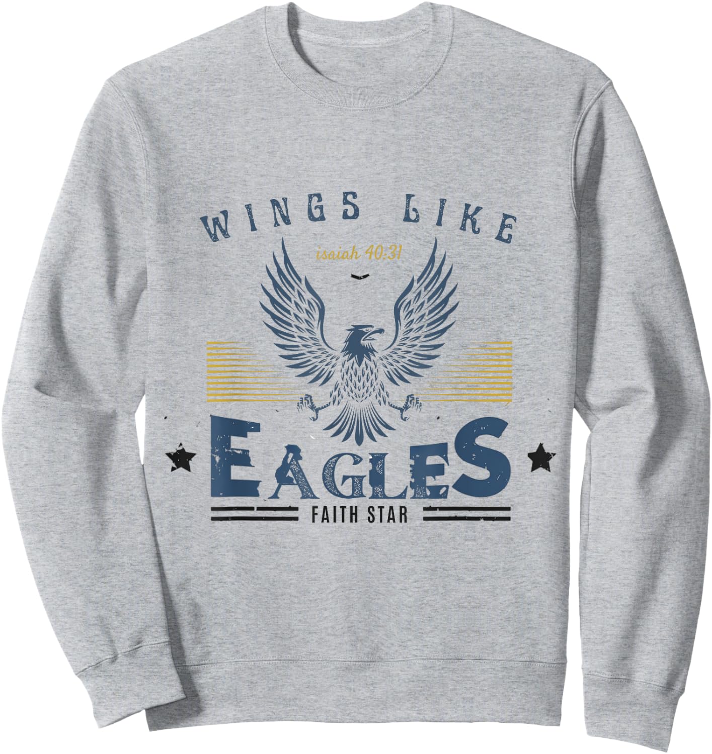 Faith Star - "Wings Like Eagles " vintage Sweatshirt - Sweatshirt | Ash