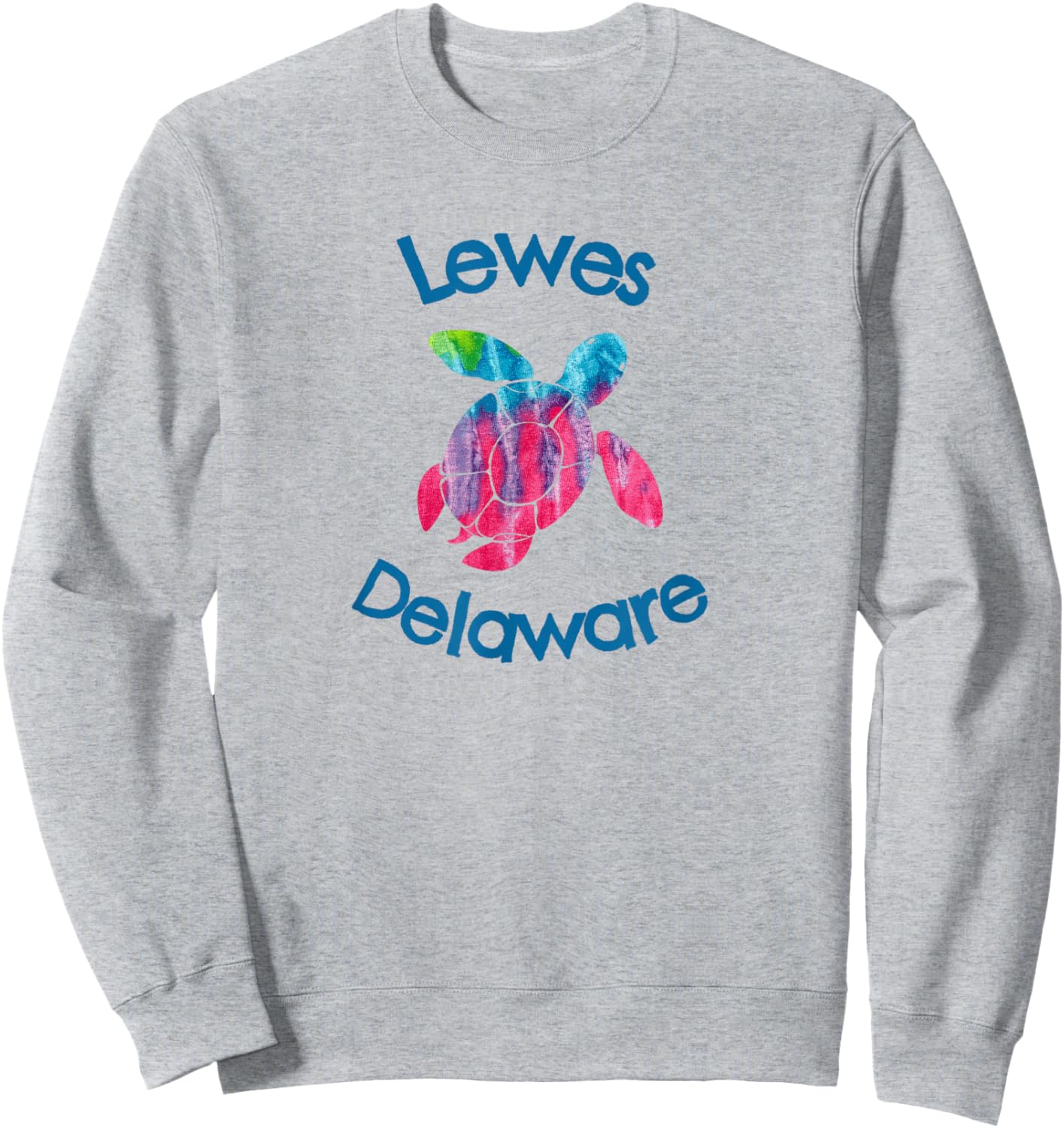 Lewes Delaware Beach Rustic Watercolor Loggerhead Turtle Sweatshirt - Sweatshirt | Ash
