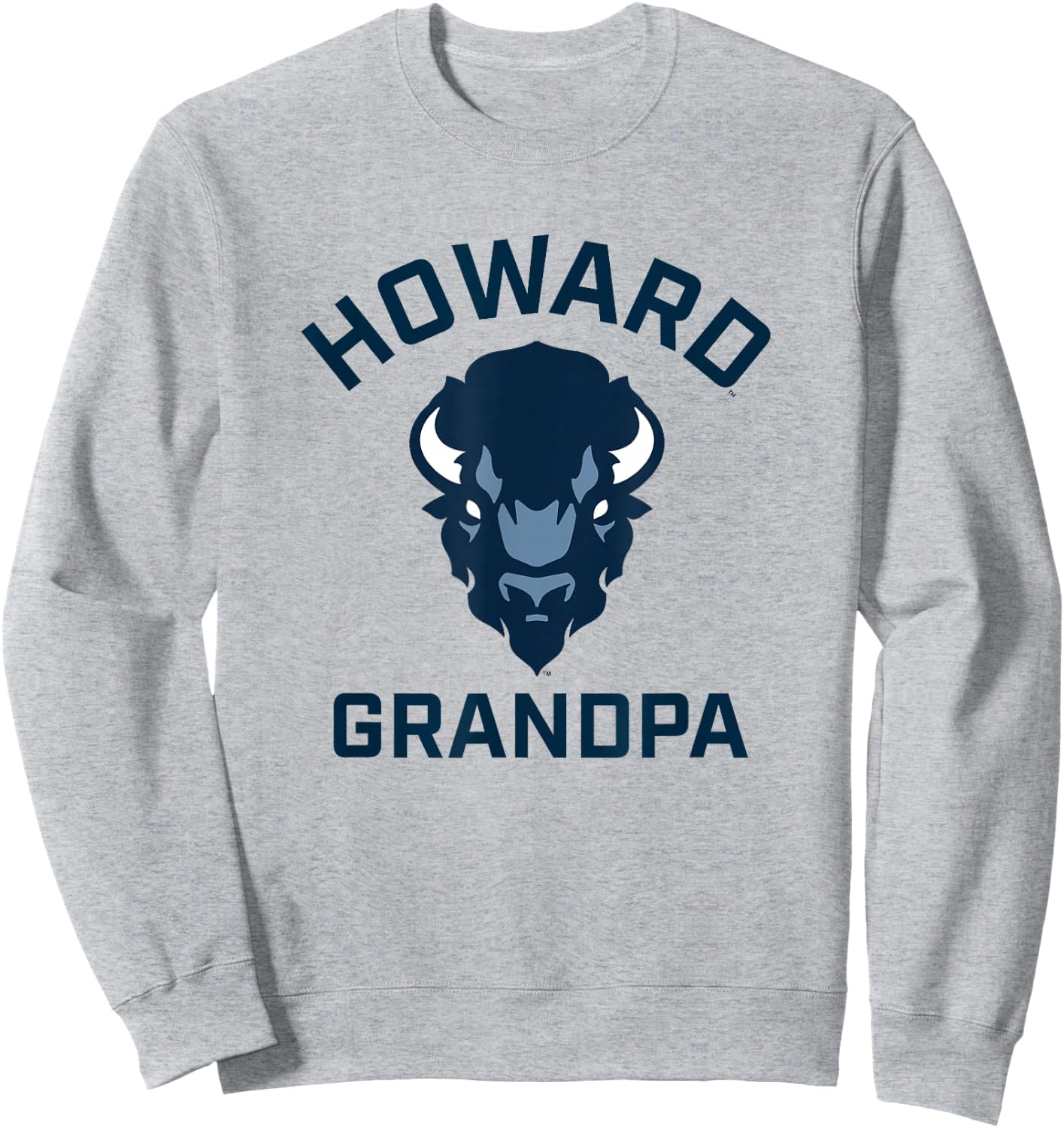 Howard University Bison Arched Grandpa Sweatshirt - Sweatshirt | Ash