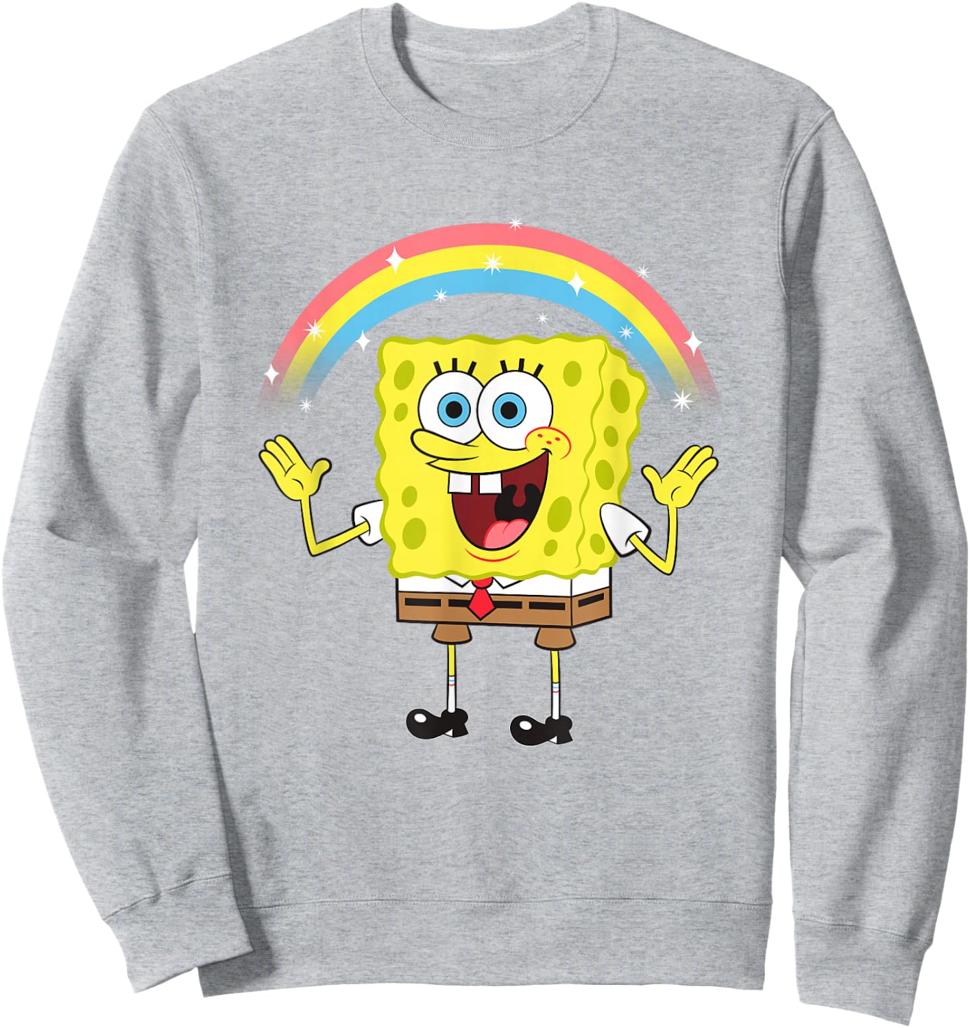 SpongeBob SquarePants Imagination Rainbow Happy Logo Sweatshirt - Sweatshirt | Ash