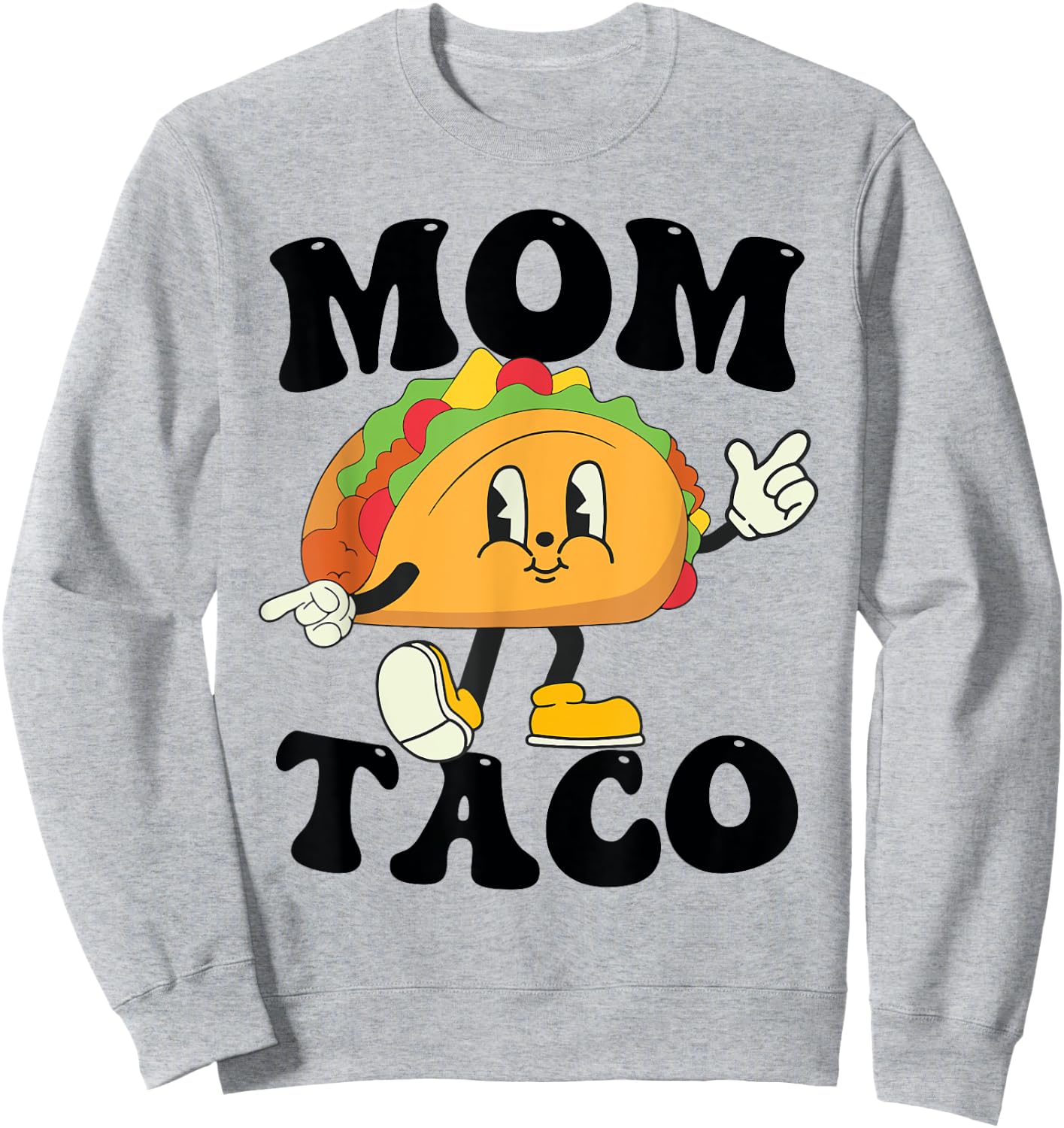 Mom of the Birthday Boy Girl Taco Mexican Birthday Family Sweatshirt - Sweatshirt | Ash
