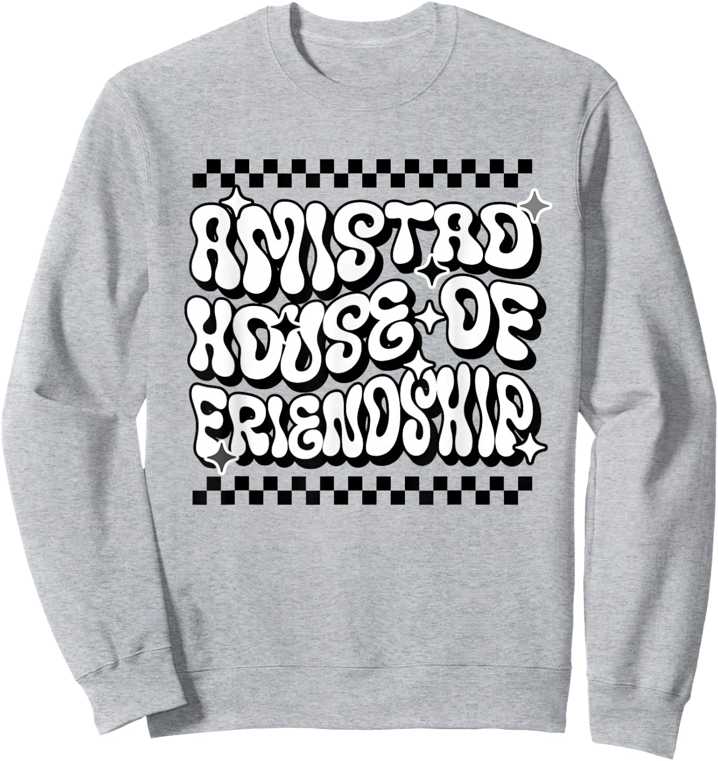 AMISTAD House Of Friendship Red Retro Groovy Social AMISTAD Sweatshirt - Sweatshirt | Ash