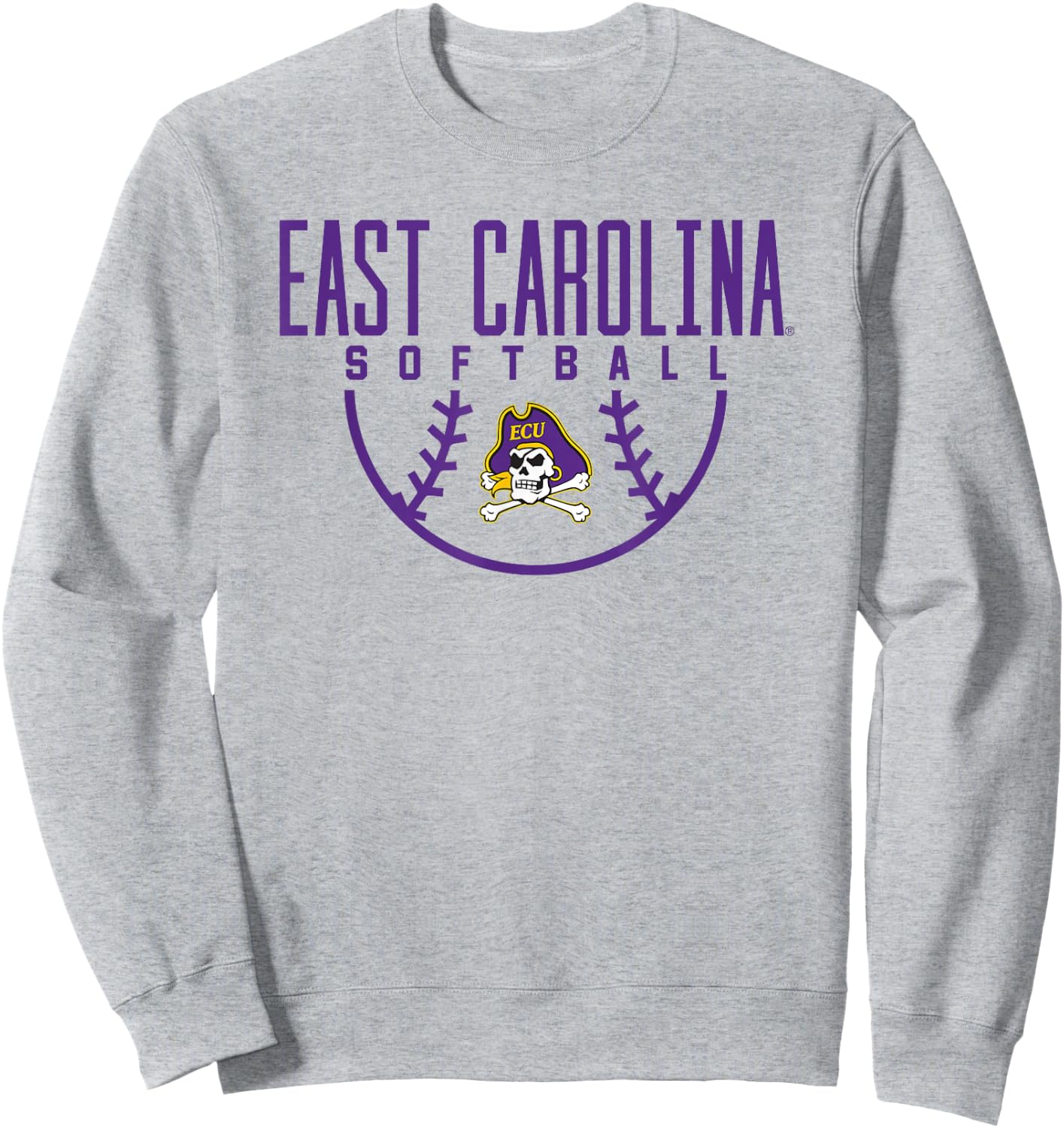 East Carolina University ECU Pirates Softball Sweatshirt - Sweatshirt | Ash