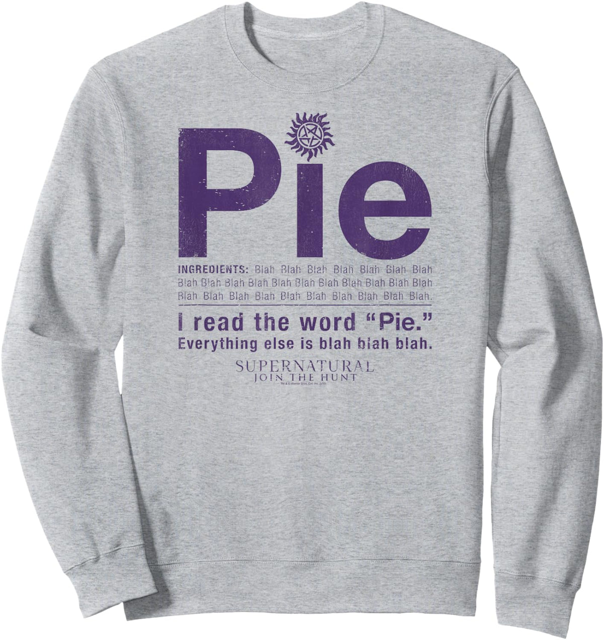 Supernatural Pie Sweatshirt - Sweatshirt | Ash