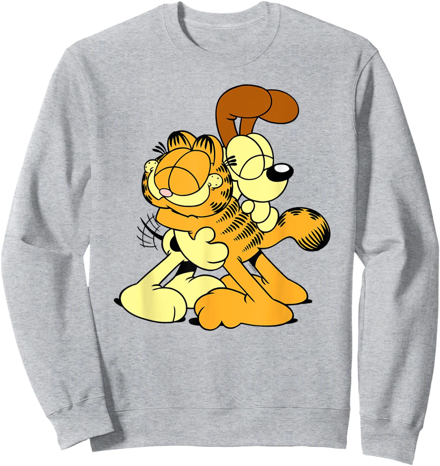 Garfield & Odie Hugging Cute Cartoon Cat and Dog Sweatshirt - Sweatshirt | Ash