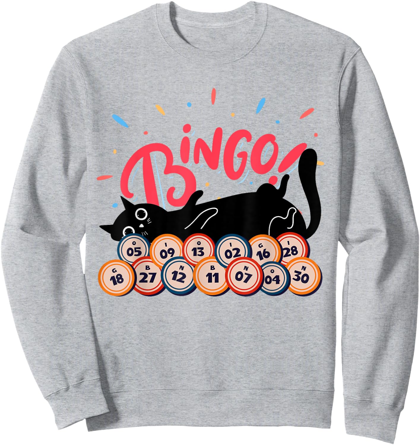 Bingo Balls and Cats - Bingo Player Gambling - Bingo Sweatshirt - Sweatshirt | Ash