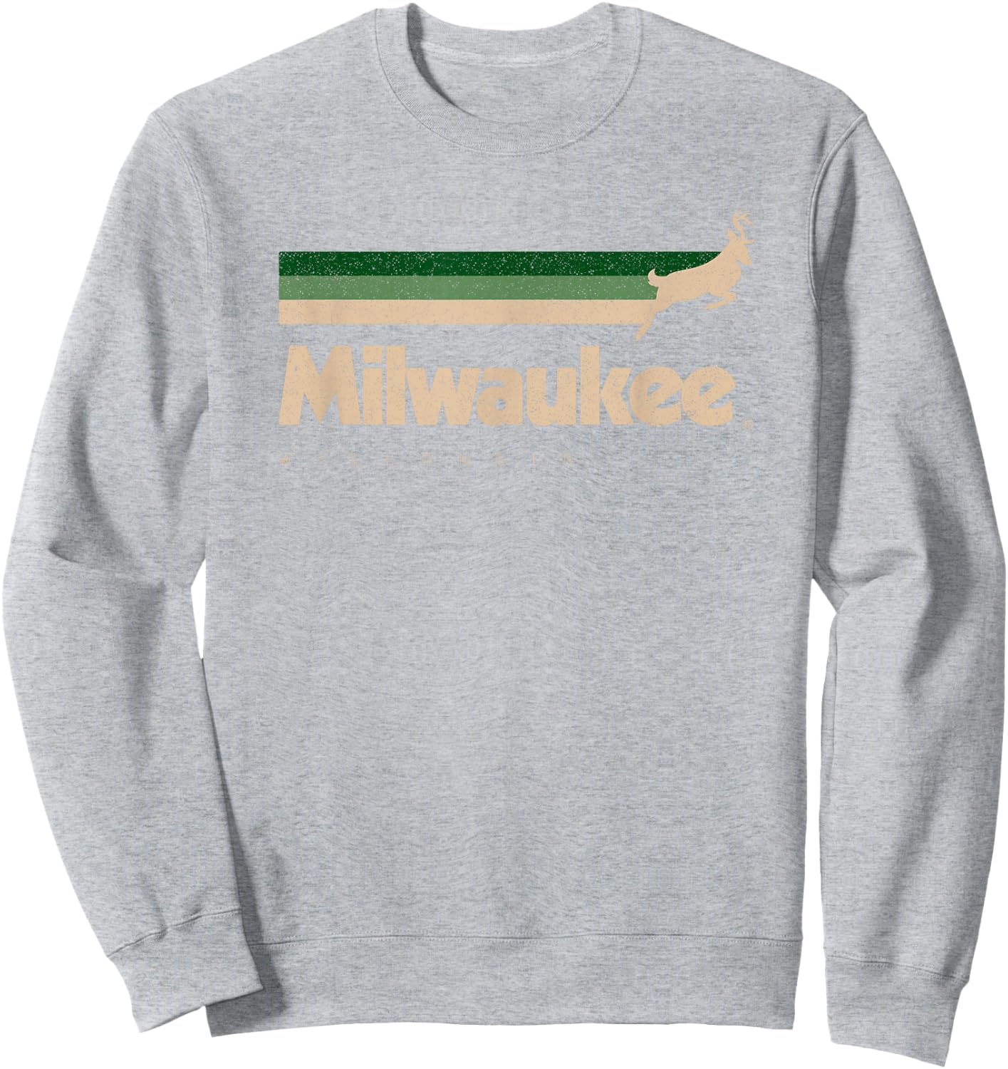 Green Milwaukee Basketball B-Ball City Wisconsin Milwaukee Sweatshirt - Sweatshirt | Ash