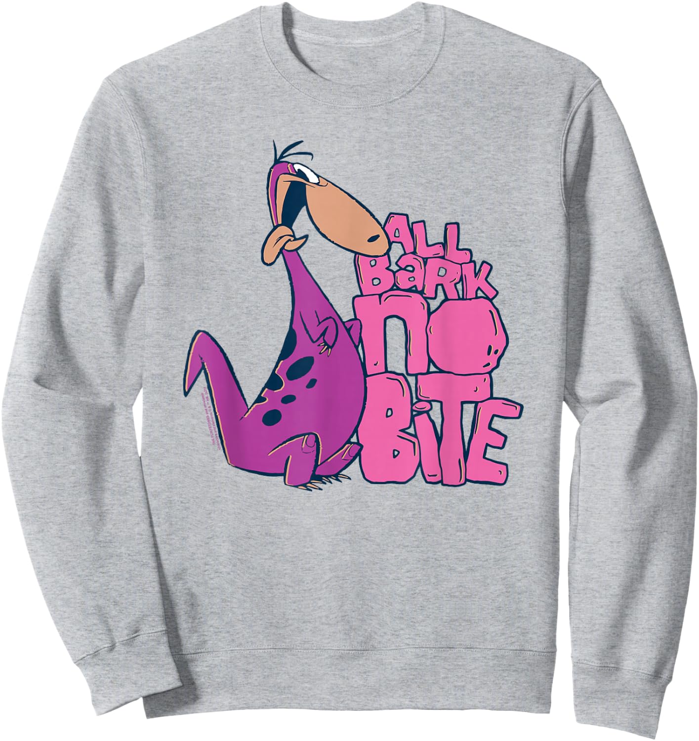 The Flintstones Dino All Bark No Bite Sweatshirt - Sweatshirt | Ash