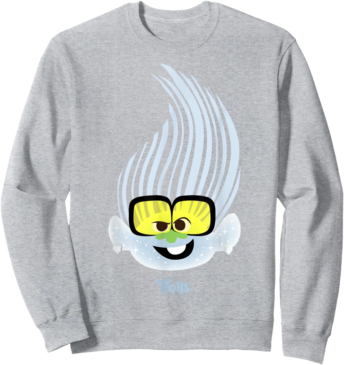 DreamWorks Trolls Tiny Diamond Big Face Sweatshirt - Sweatshirt | Ash