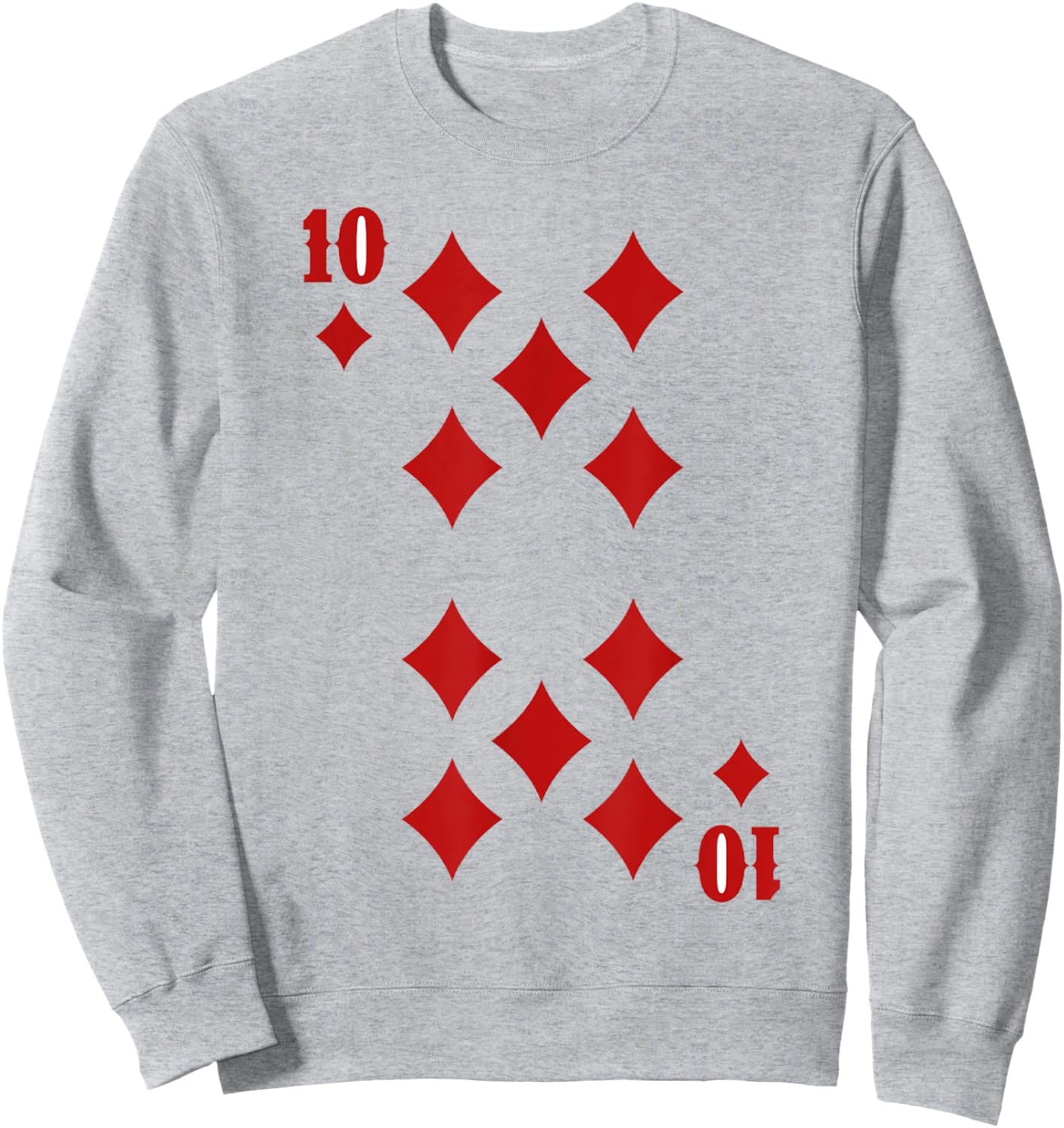10 of Diamonds Playing Cards Halloween Group Matching Sweatshirt - Sweatshirt | Ash