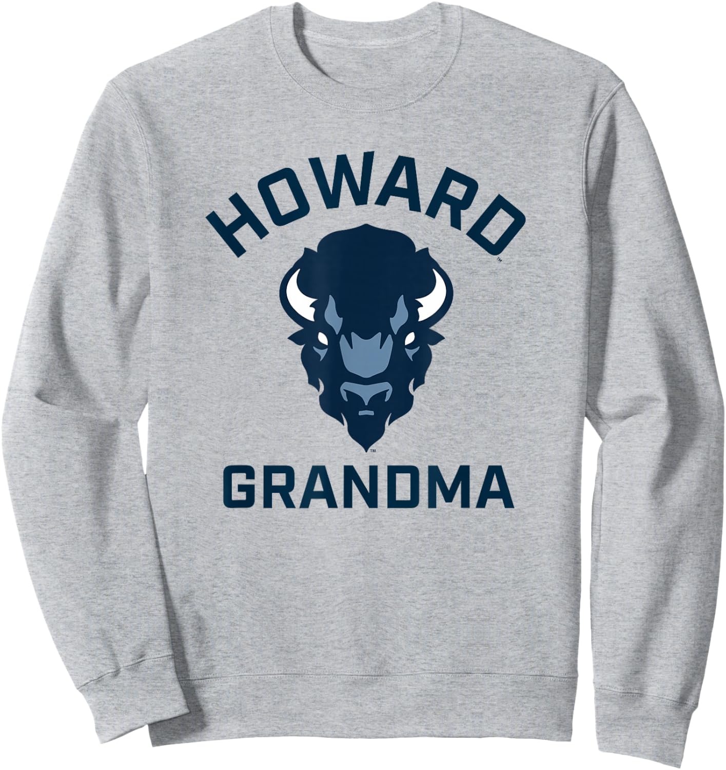 Howard University Bison Arched Grandma Sweatshirt - Sweatshirt | Ash