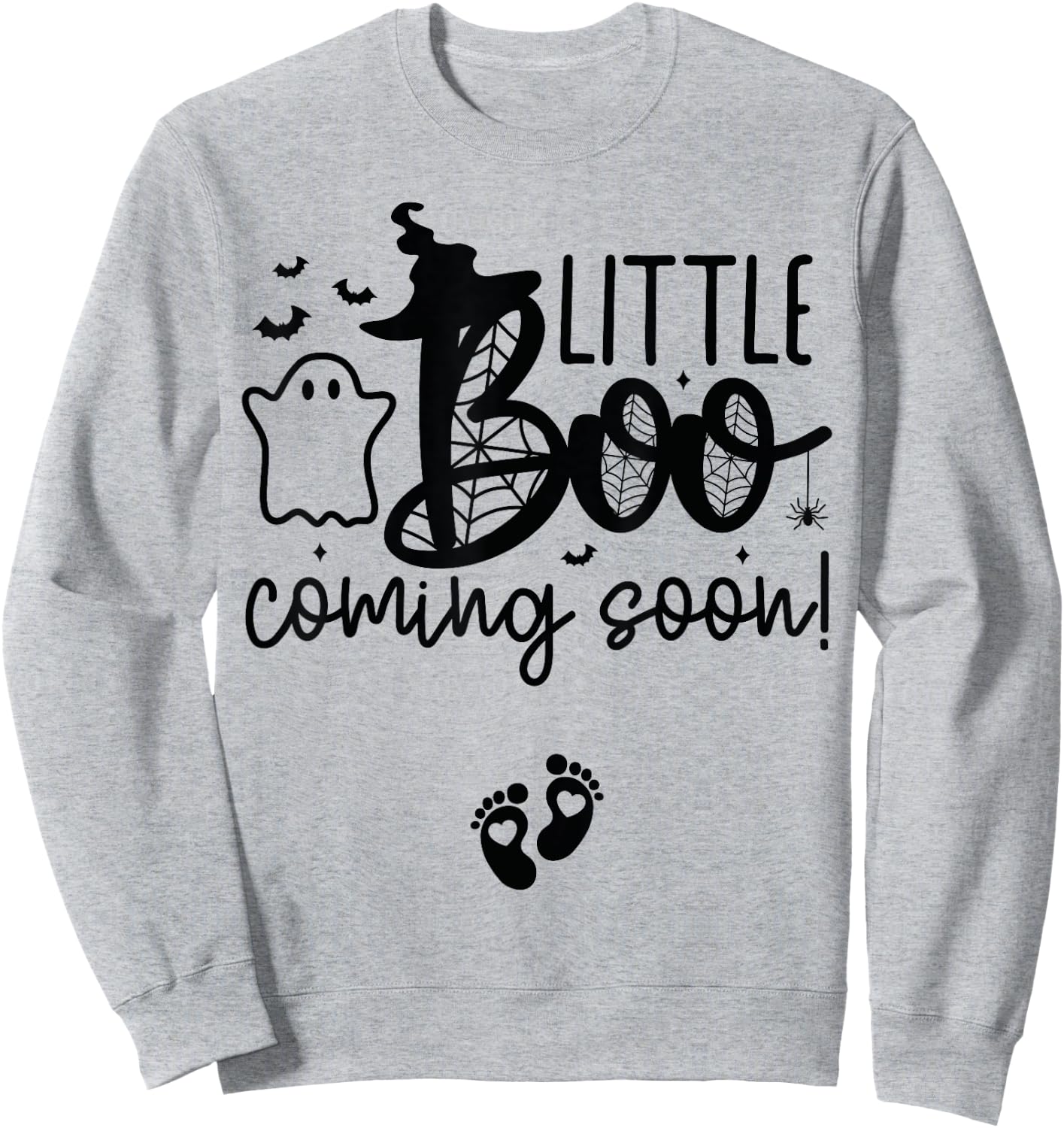 Halloween Pregnancy Announcement Little Boo Coming Soon Sweatshirt - Sweatshirt | Ash