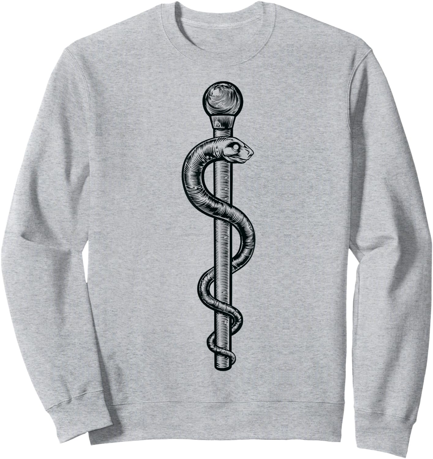 Rod of Asclepius Doctor Design Sweatshirt - Sweatshirt | Ash