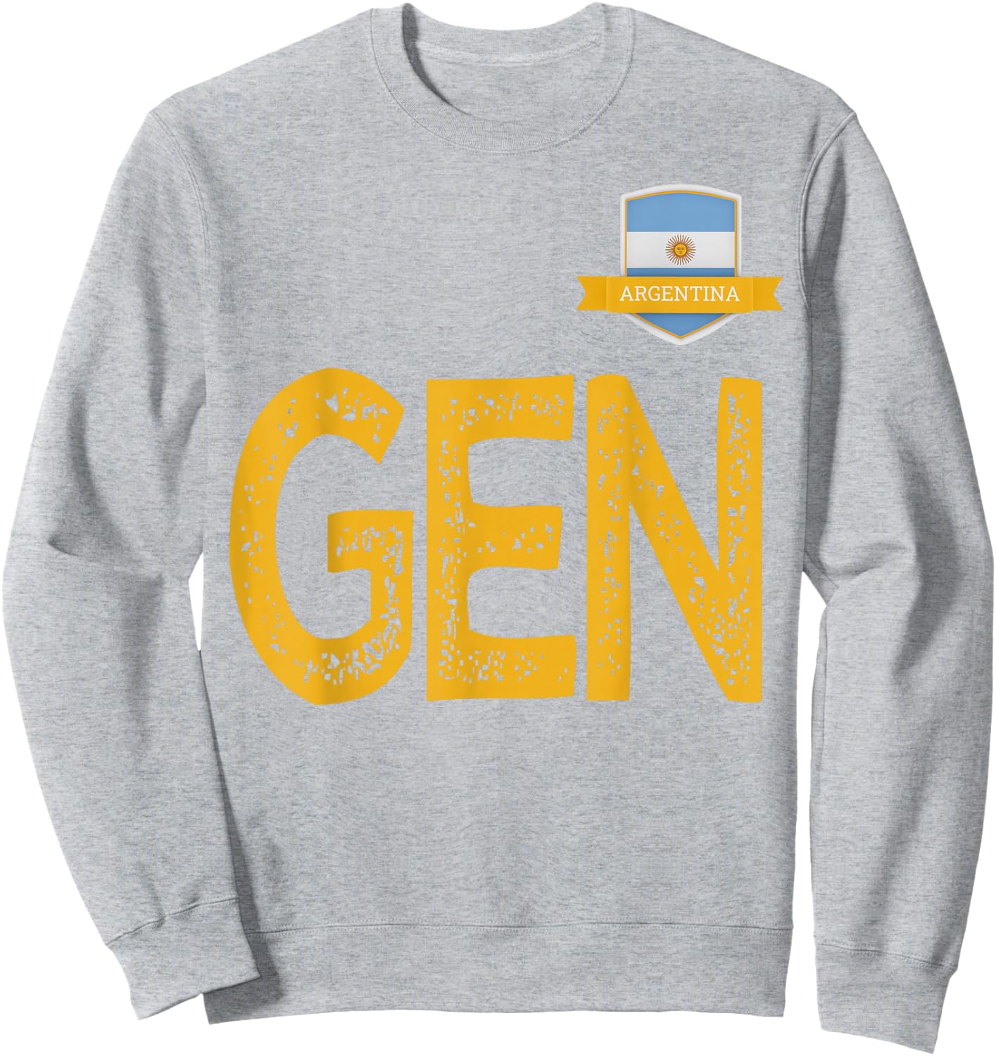 Argentina Human Flag Letter G and Letter E and N Argentina Sweatshirt - Sweatshirt | Ash