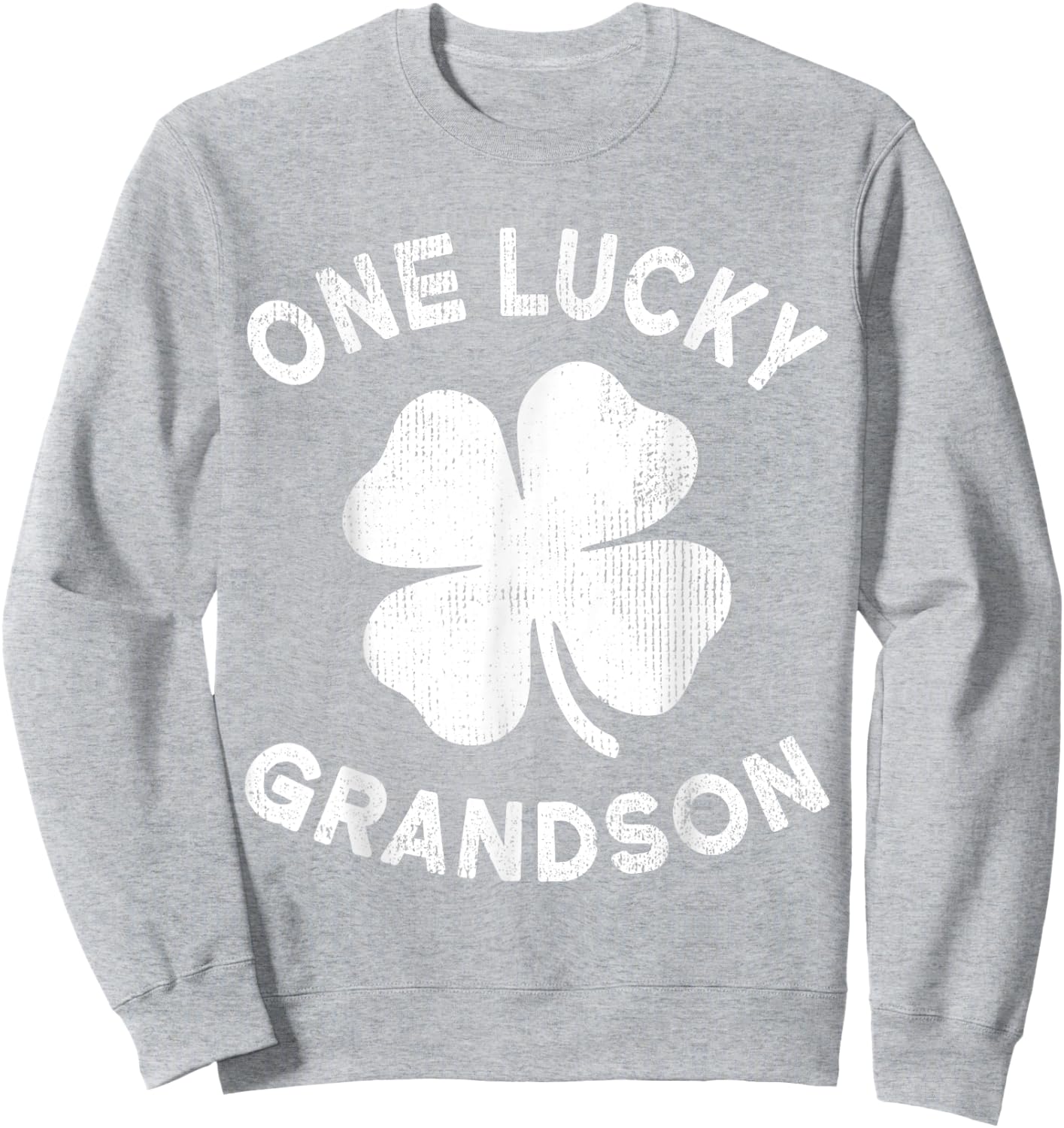 One Lucky Grandson St Patricks Day Green Shamrock Leaf Sweatshirt - Sweatshirt | Ash