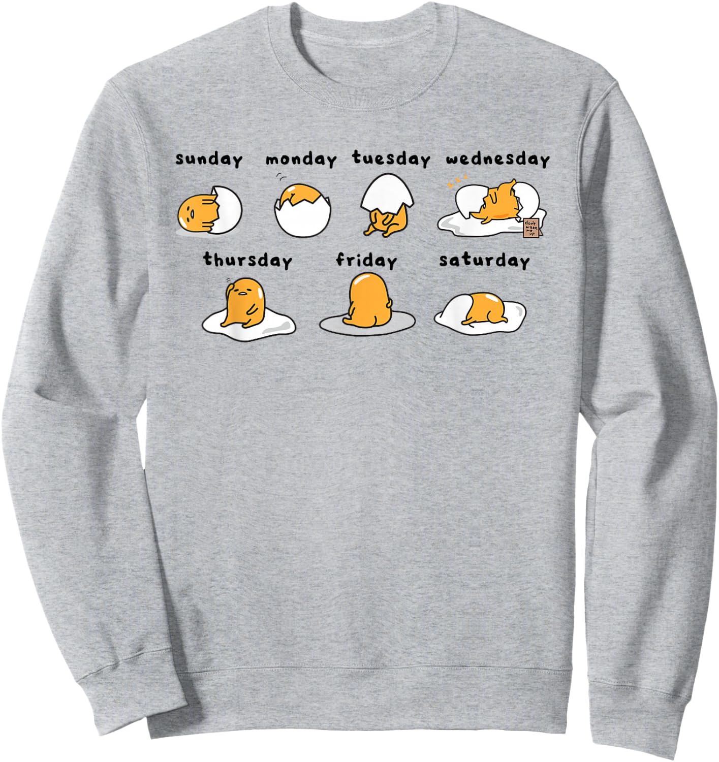 Gudetama Days of The Week Sweatshirt - Sweatshirt | Ash