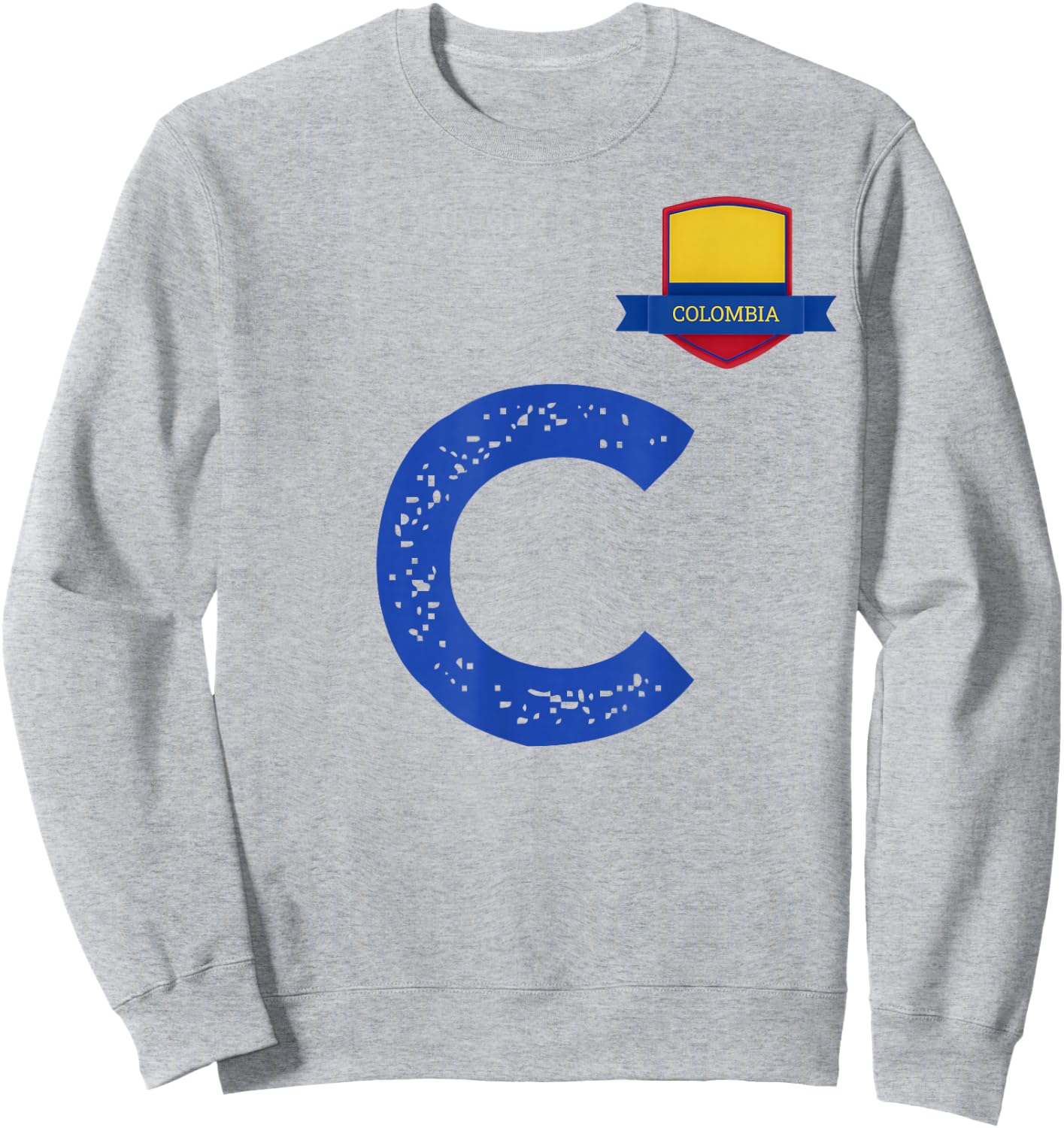 Colombia Human-Flag Letter C Colombian Sweatshirt - Sweatshirt | Ash