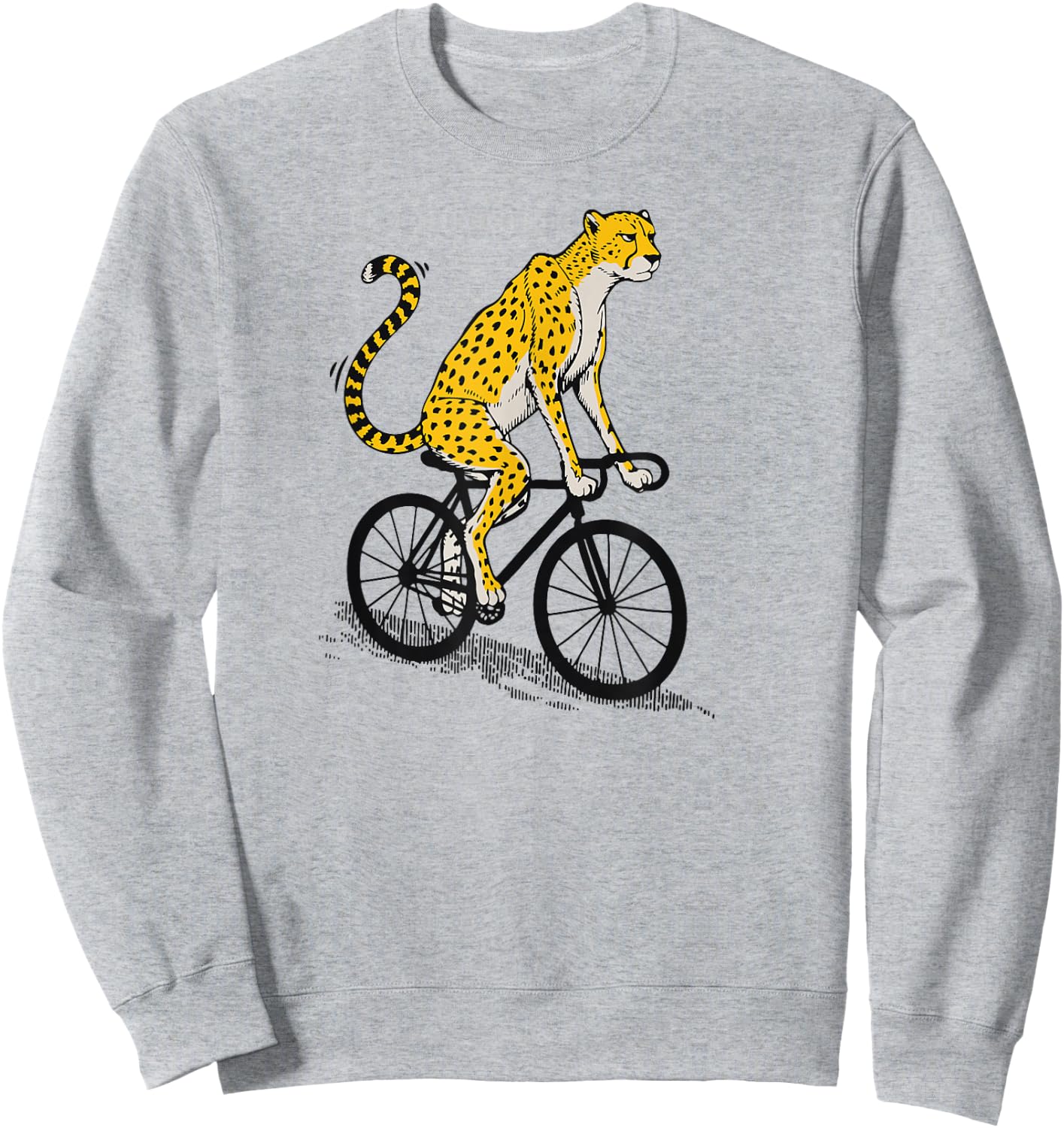 Funny Cheetah Cycling & Biking Humor for Bicyclists Sweatshirt - Sweatshirt | Ash