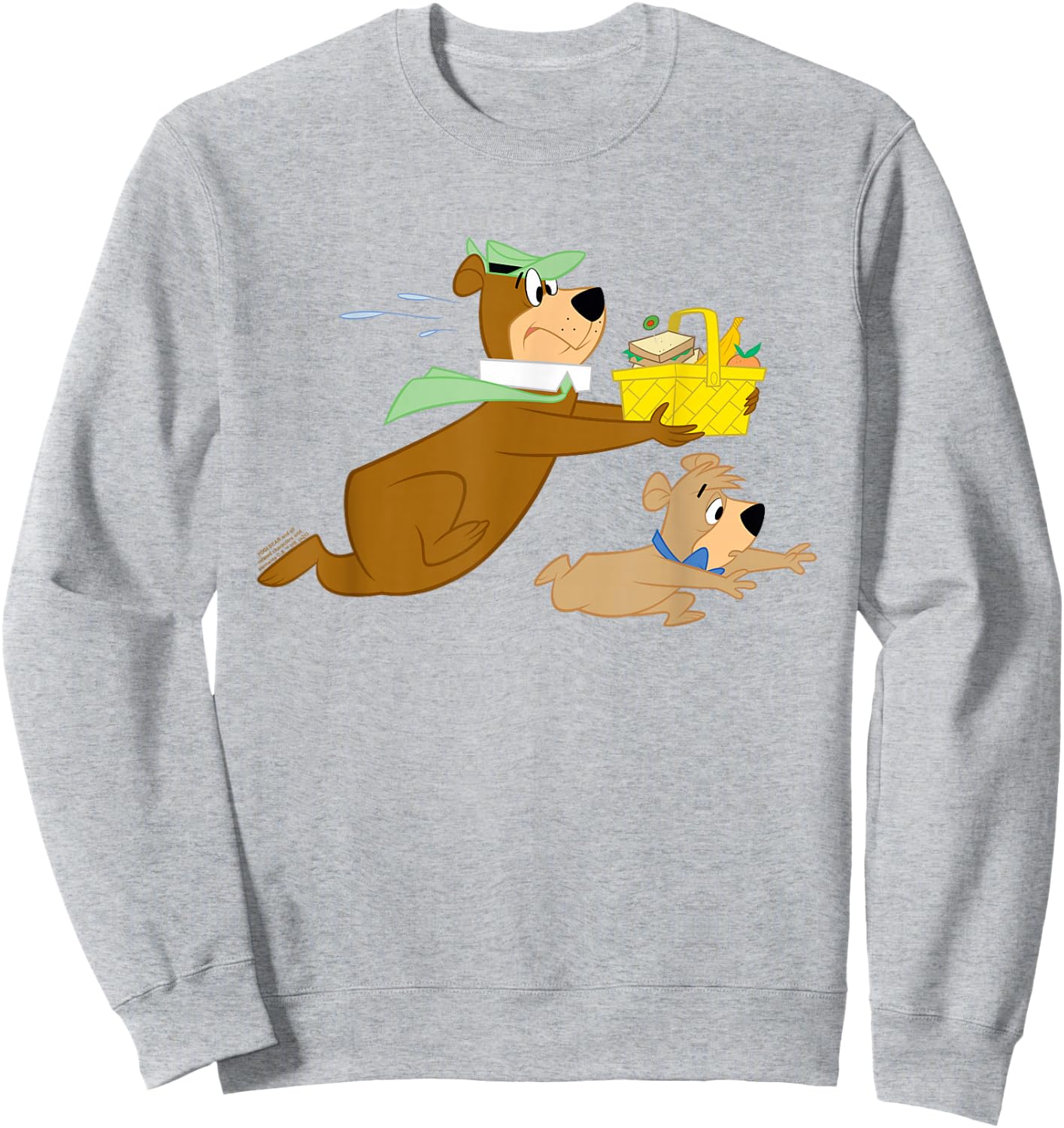 Yogi Bear Yogi and Boo Boo Steal Picnic Basket Sweatshirt - Sweatshirt | Ash