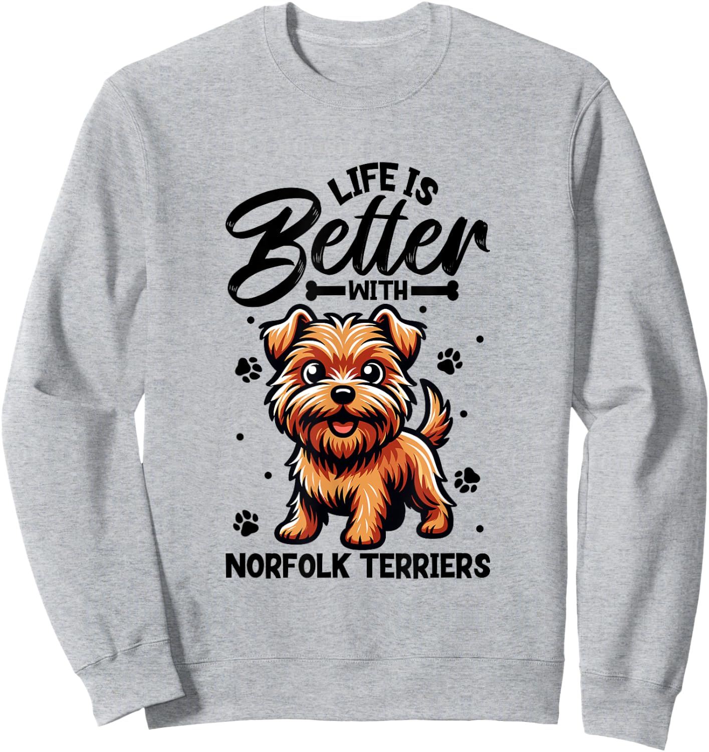 Best life with Norfolk Terrier Sweatshirt - Sweatshirt | Ash