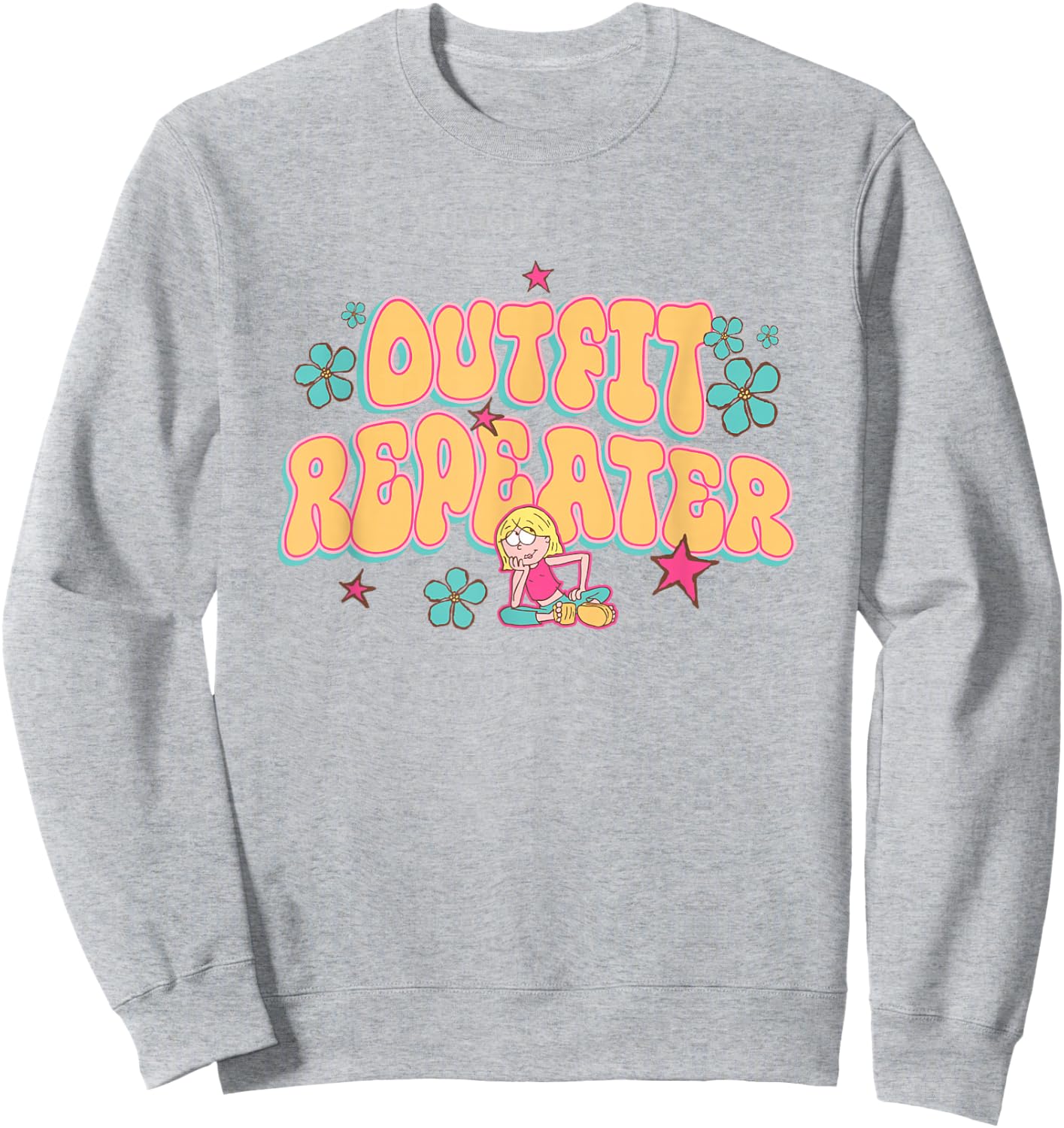 Disney Lizzy McGuire Outfit Repeater Retro Chest Text Logo Sweatshirt - Sweatshirt | Ash