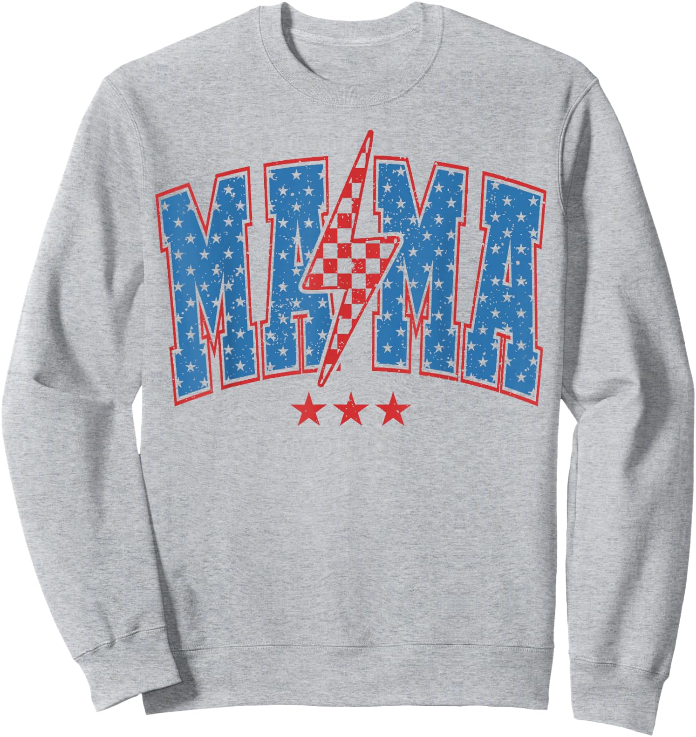 American Mama and Mini 4th of July, Mama lignting Bolt Sweatshirt - Sweatshirt | Ash
